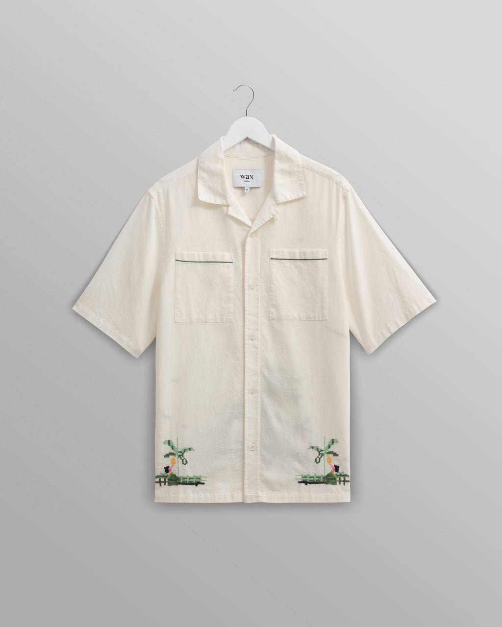 Newton - Ecru Paradise Stitch Short Sleeve Shirt