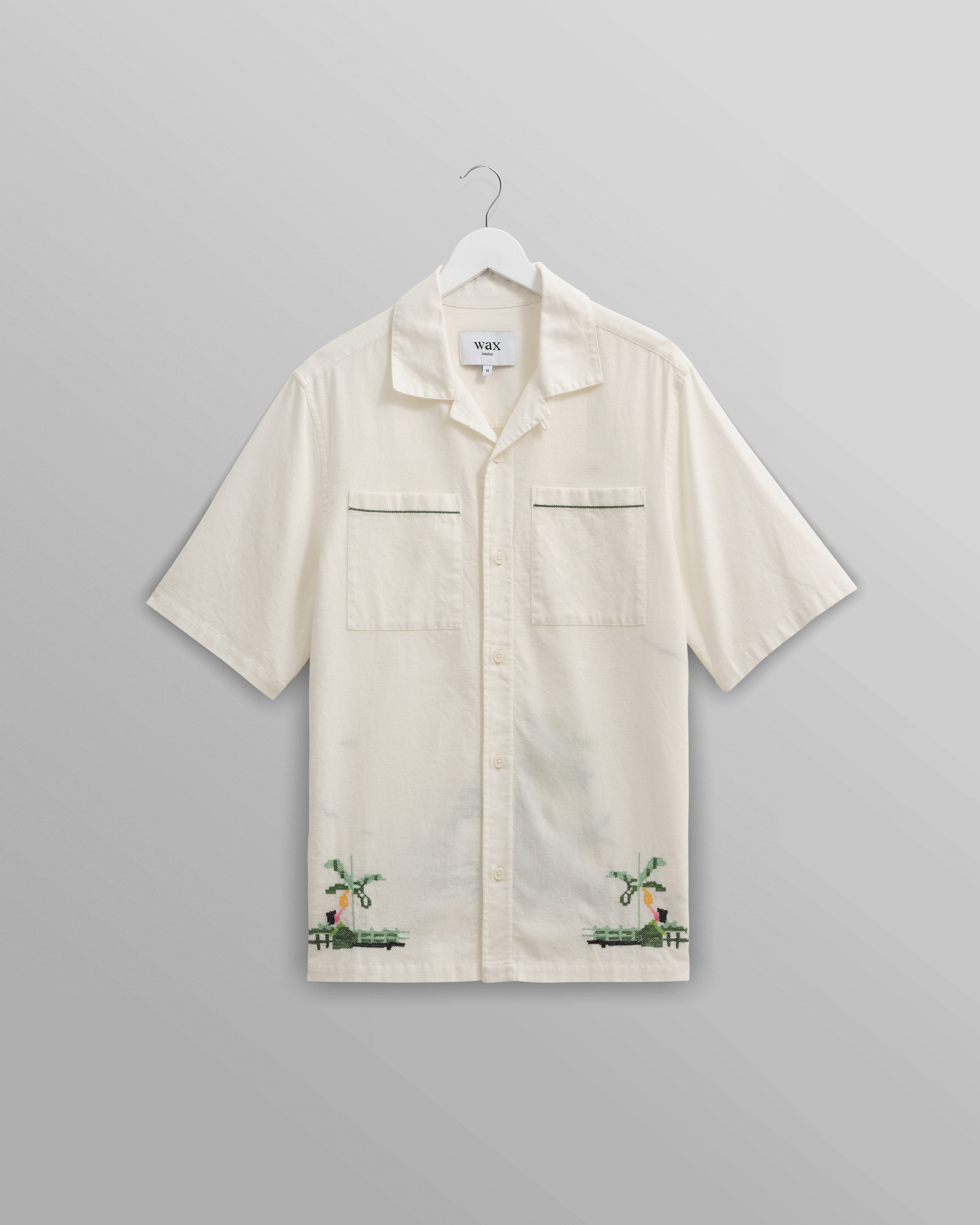 Newton - Ecru Paradise Stitch Short Sleeve Shirt