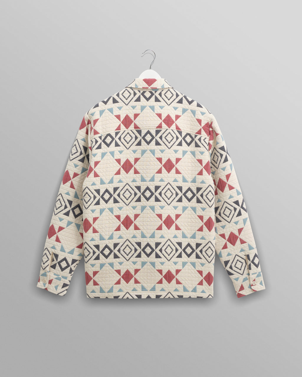 Otto - Ecru And Red Quilted Overshirt