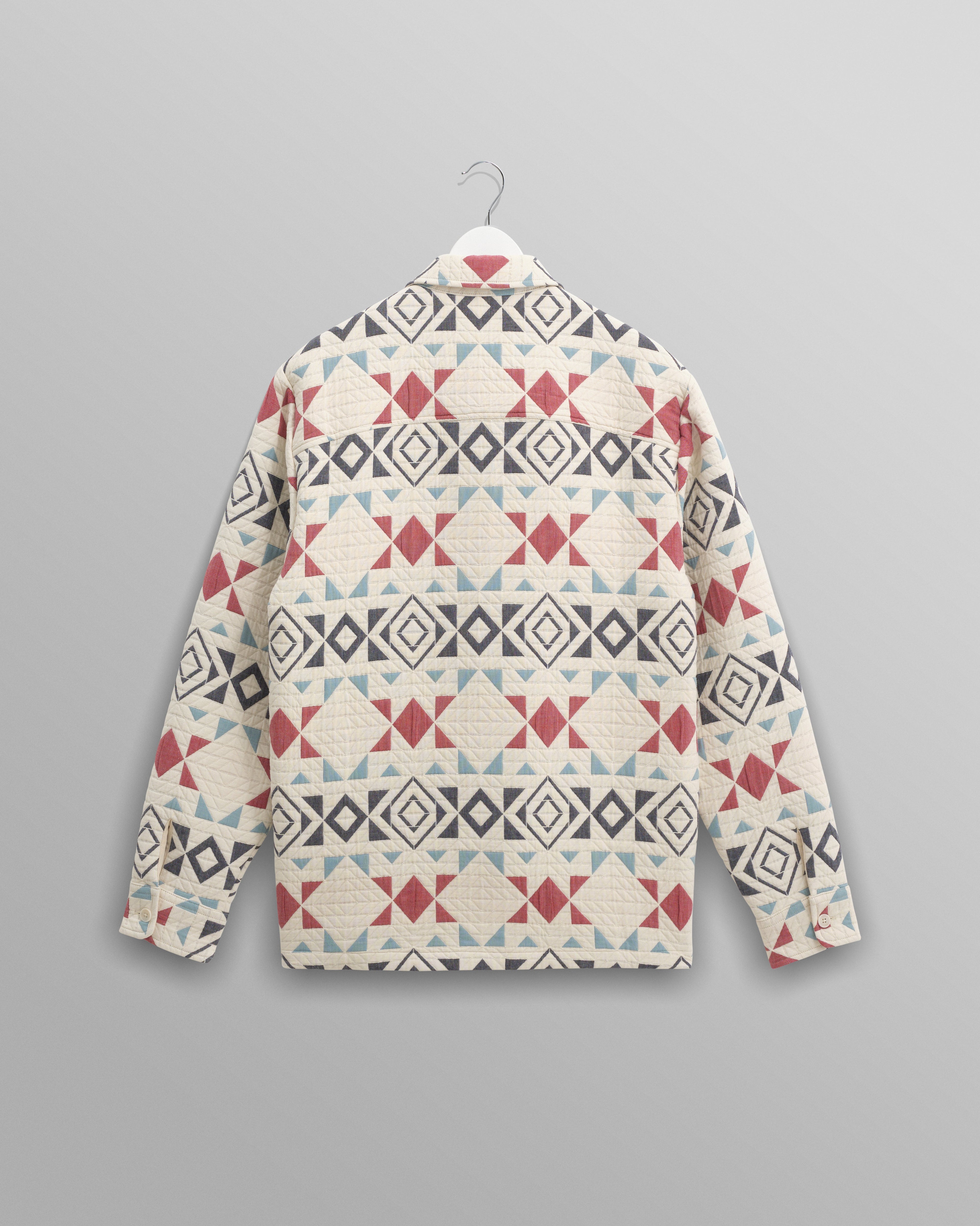 Otto - Ecru And Red Quilted Overshirt