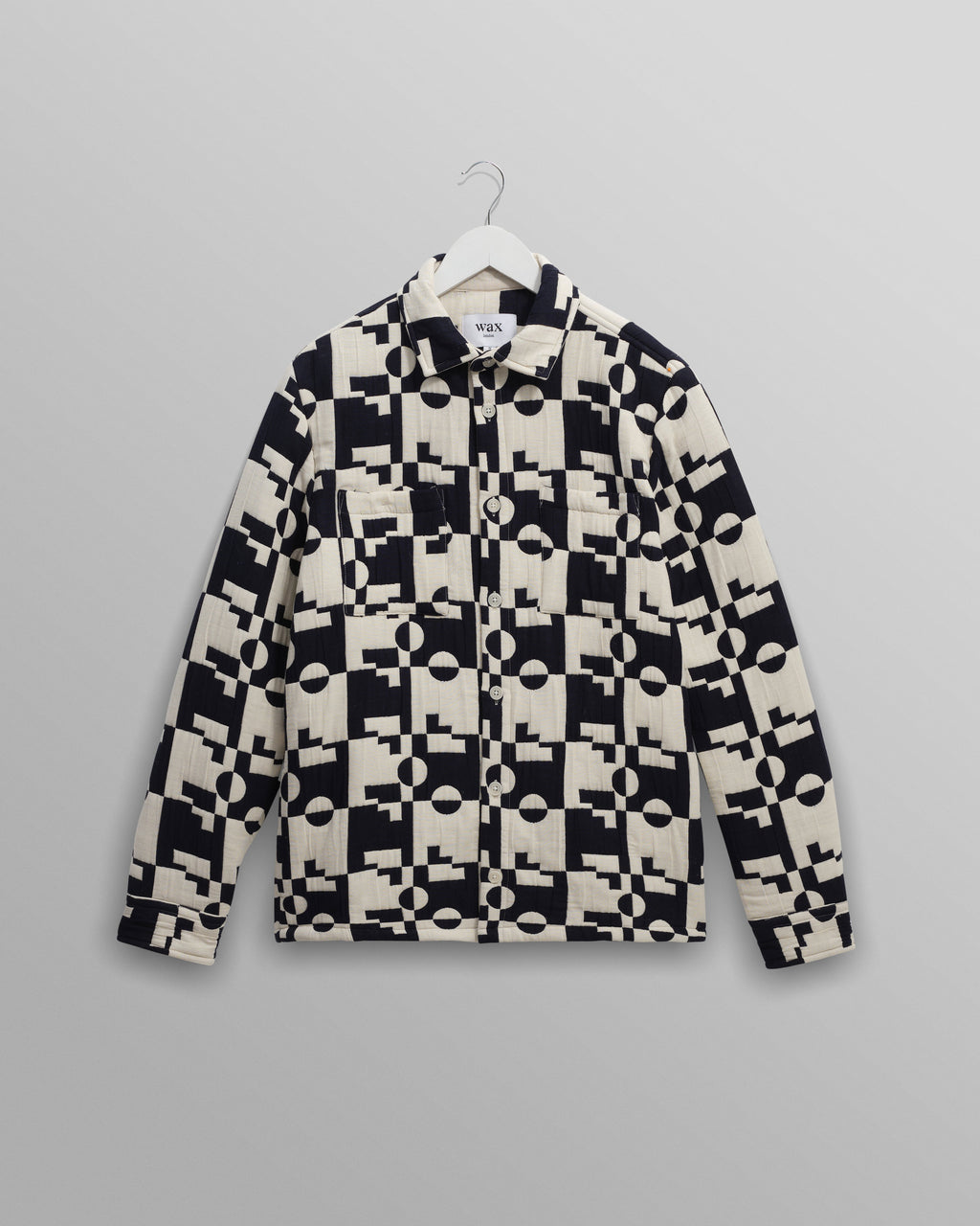 Otto - Navy And Ecru Jigsaw Jacquard Overshirt