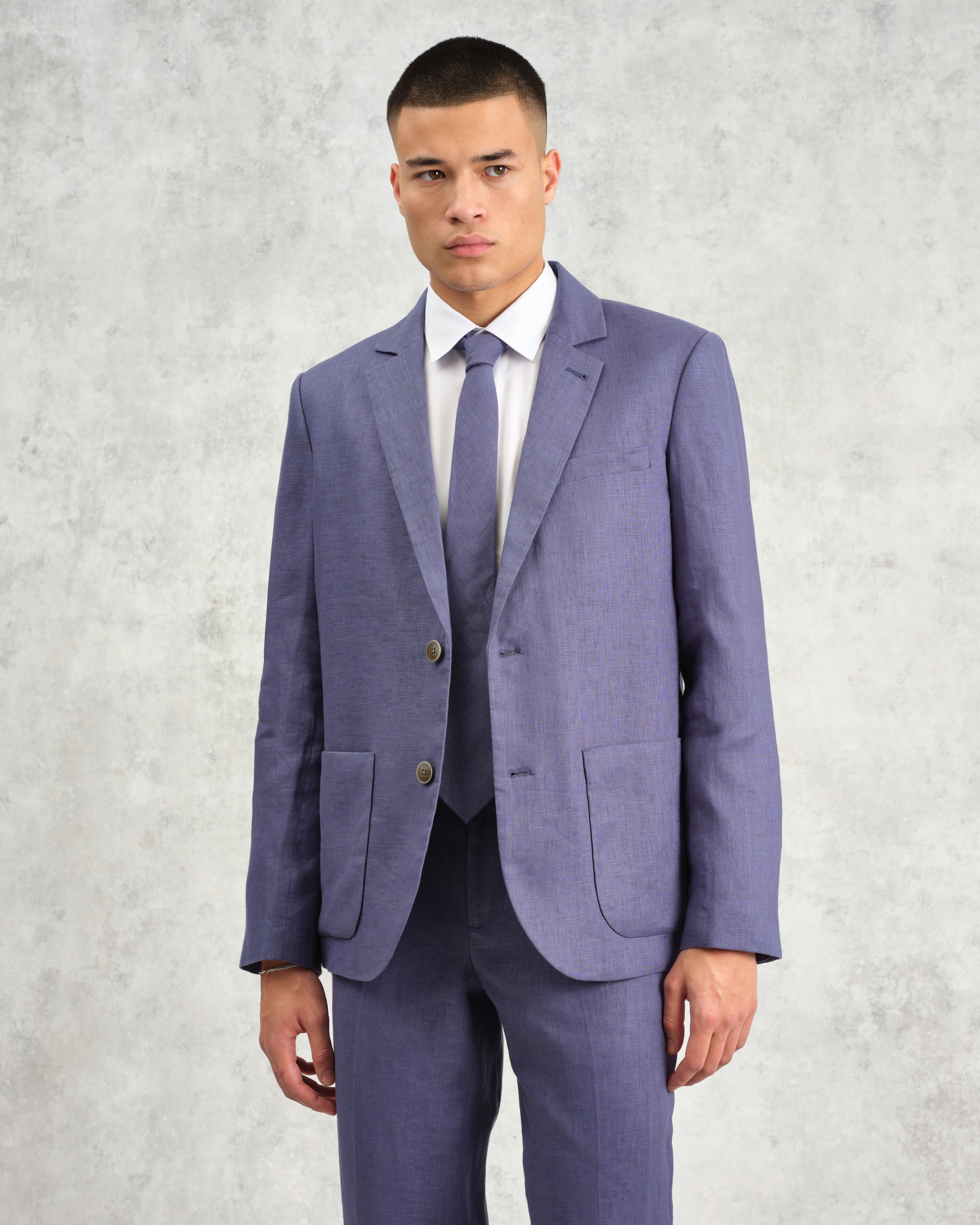 Pavillion - Mid-Blue Linen Tie