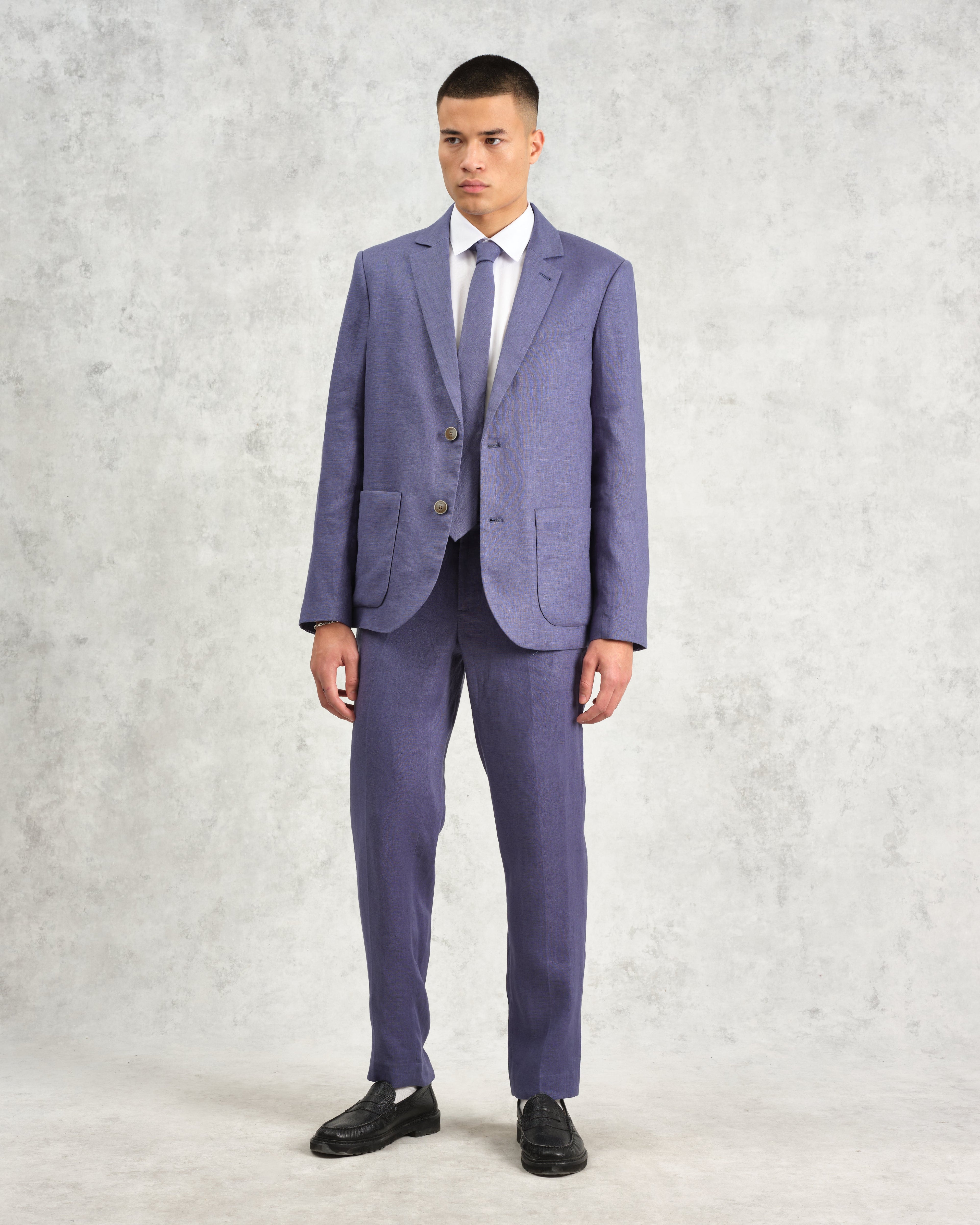Pavillion - Mid-Blue Linen Tie