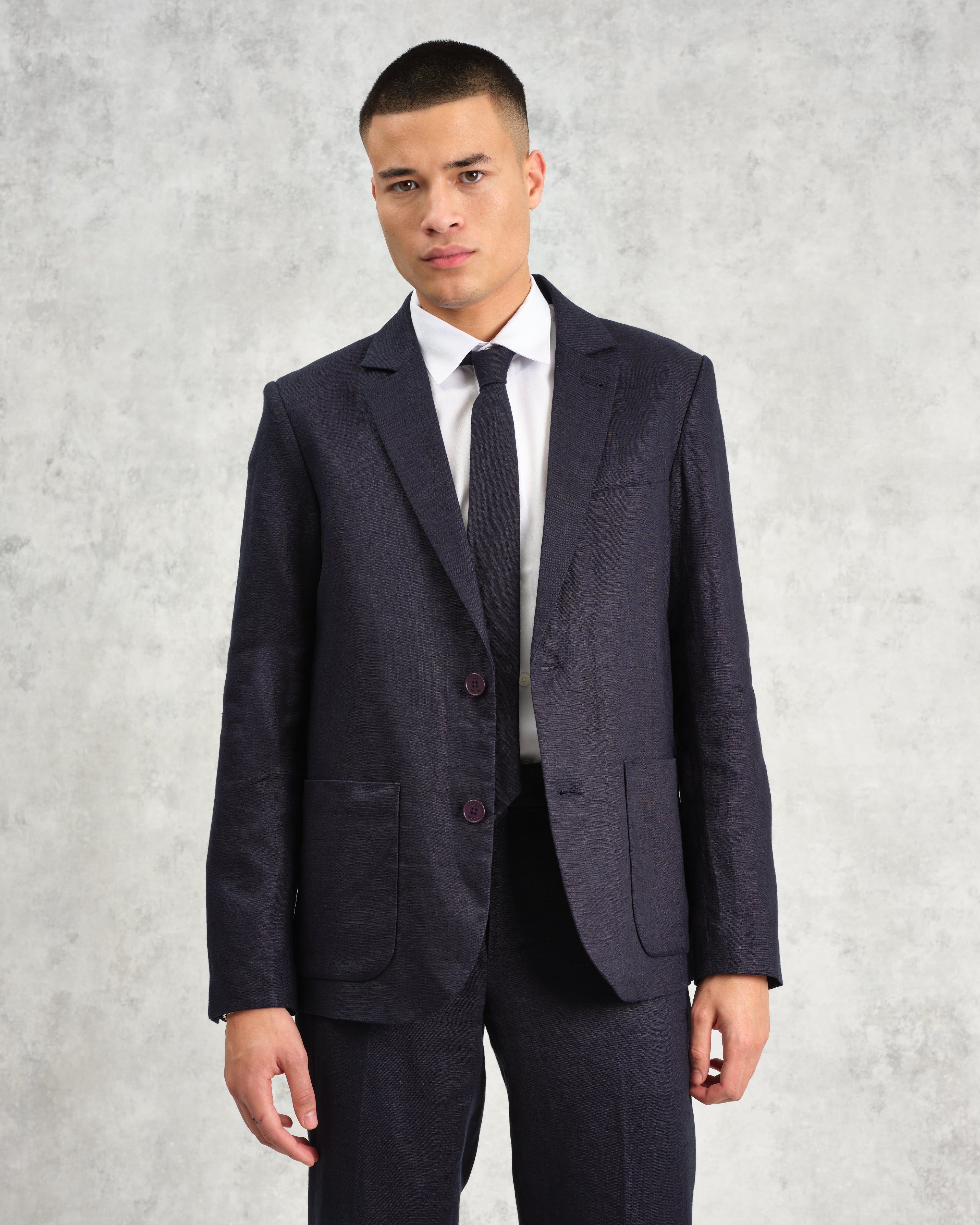 Pavillion - Midnight Navy Linen Tie