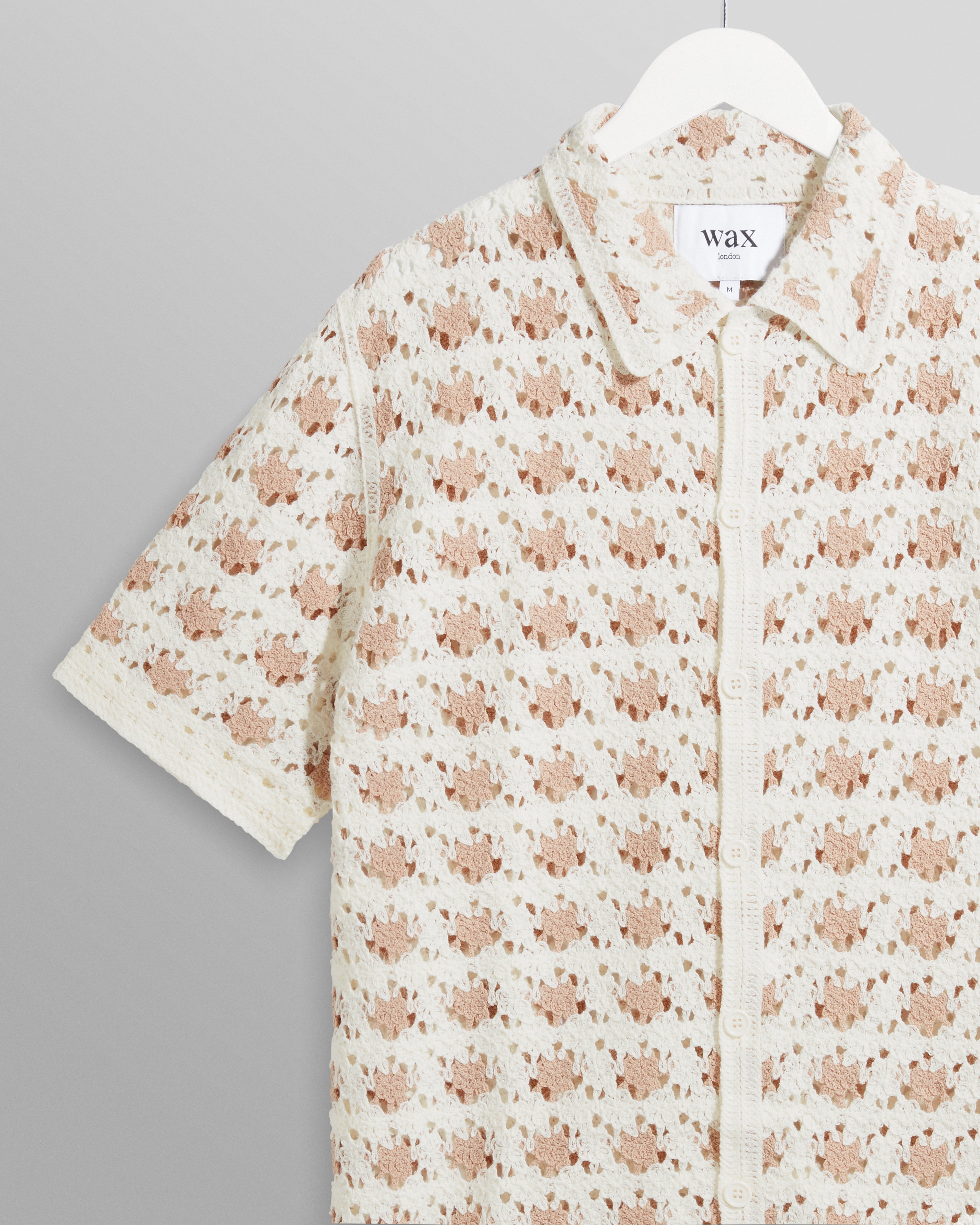 Porto - Ecru Splash Crochet Shirt