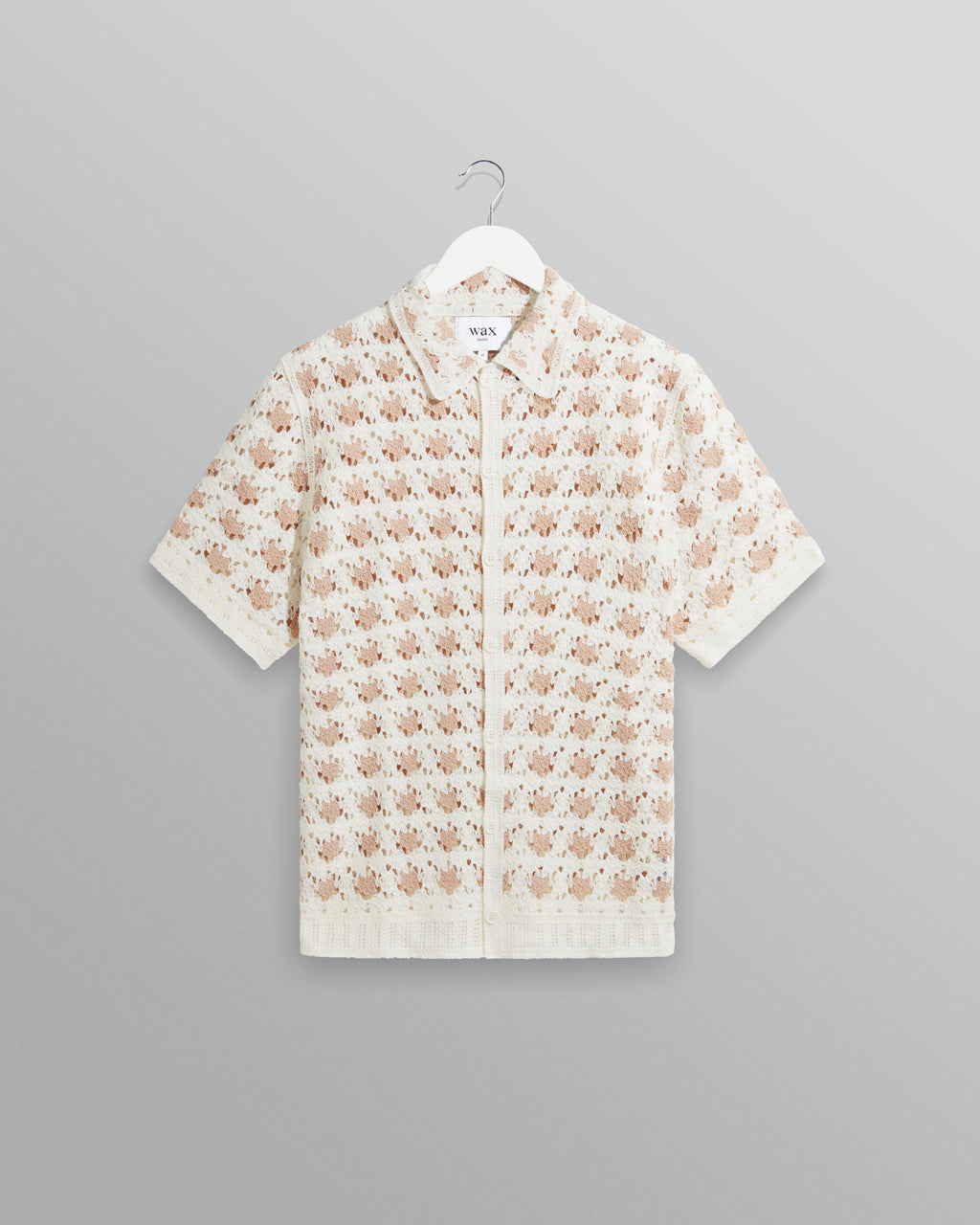 Porto - Ecru Splash Crochet Shirt