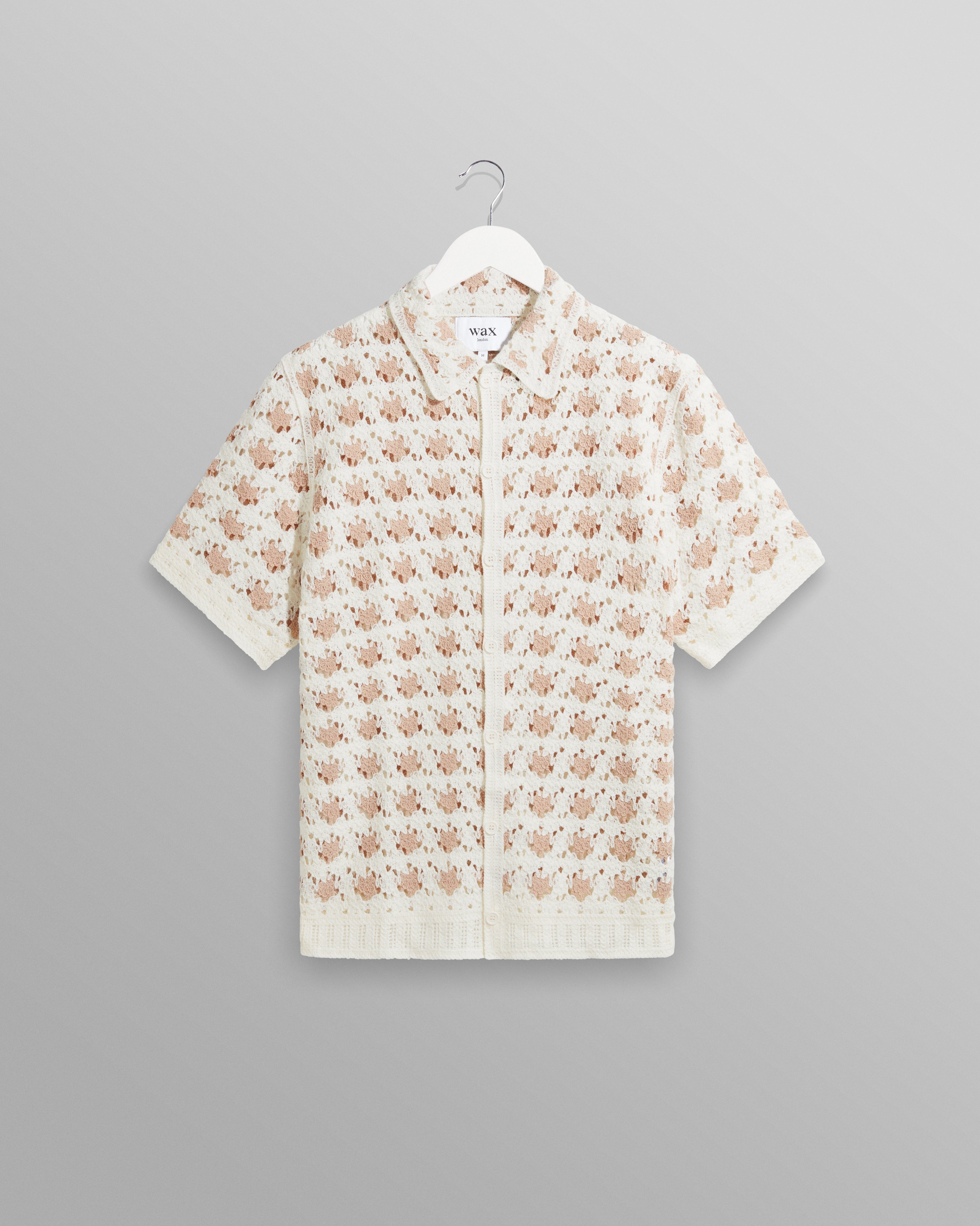 Porto - Ecru Splash Crochet Shirt