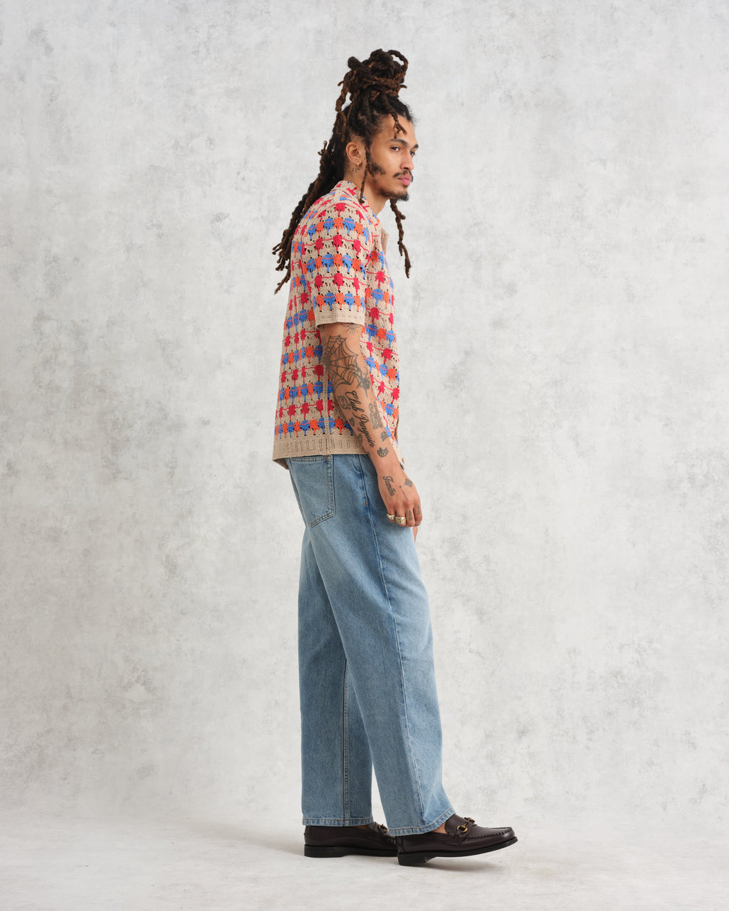 Porto - Multicolour Splash Crochet Shirt