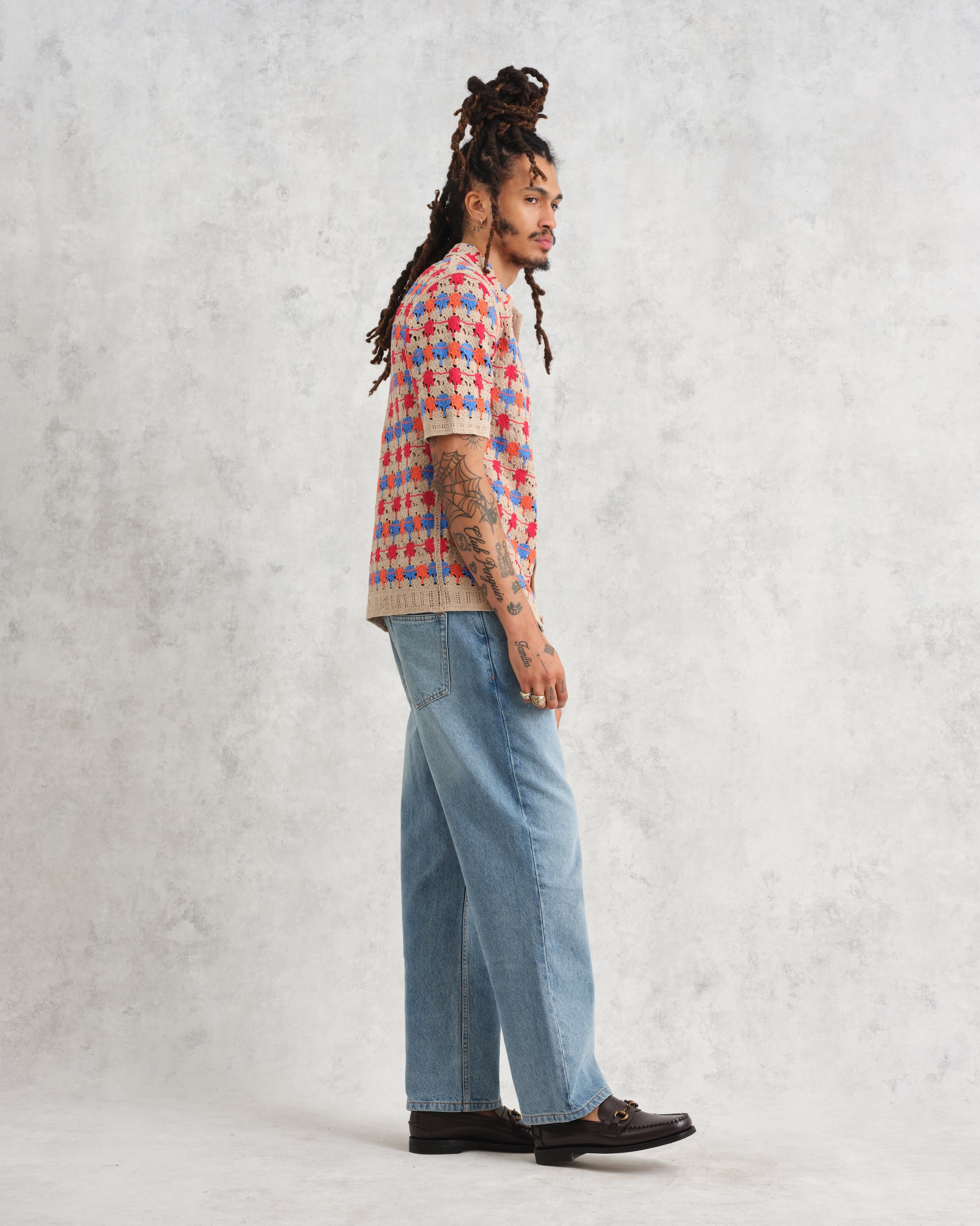 Porto - Multicolour Splash Crochet Shirt