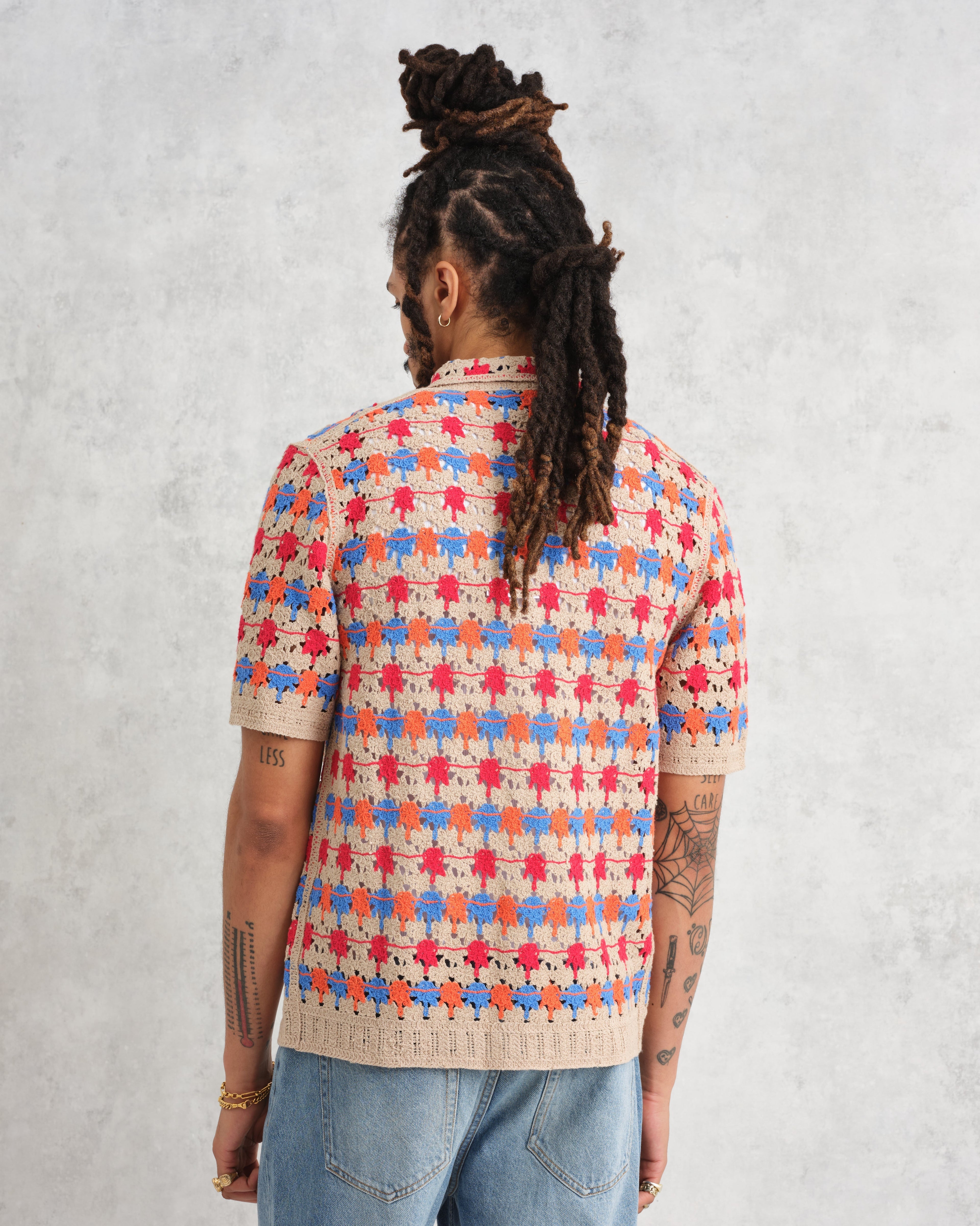 Porto - Multicolour Splash Crochet Shirt