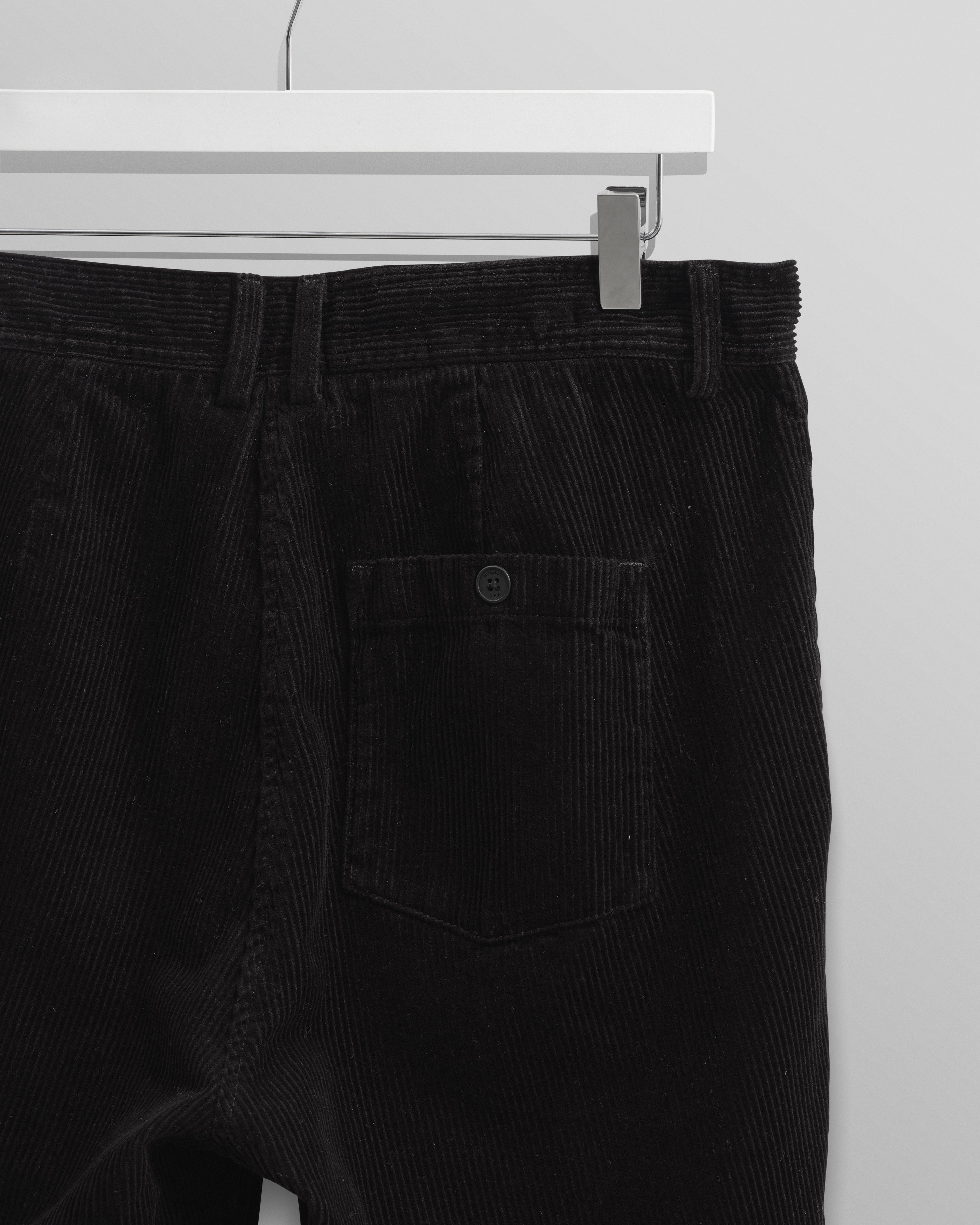 Raleigh - Black Corduroy Pleated Trousers