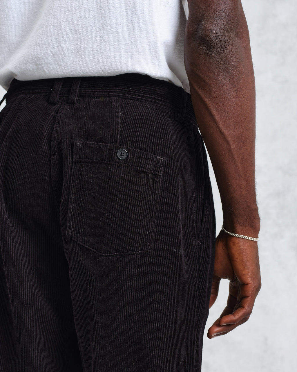 Raleigh - Black Corduroy Pleated Trousers