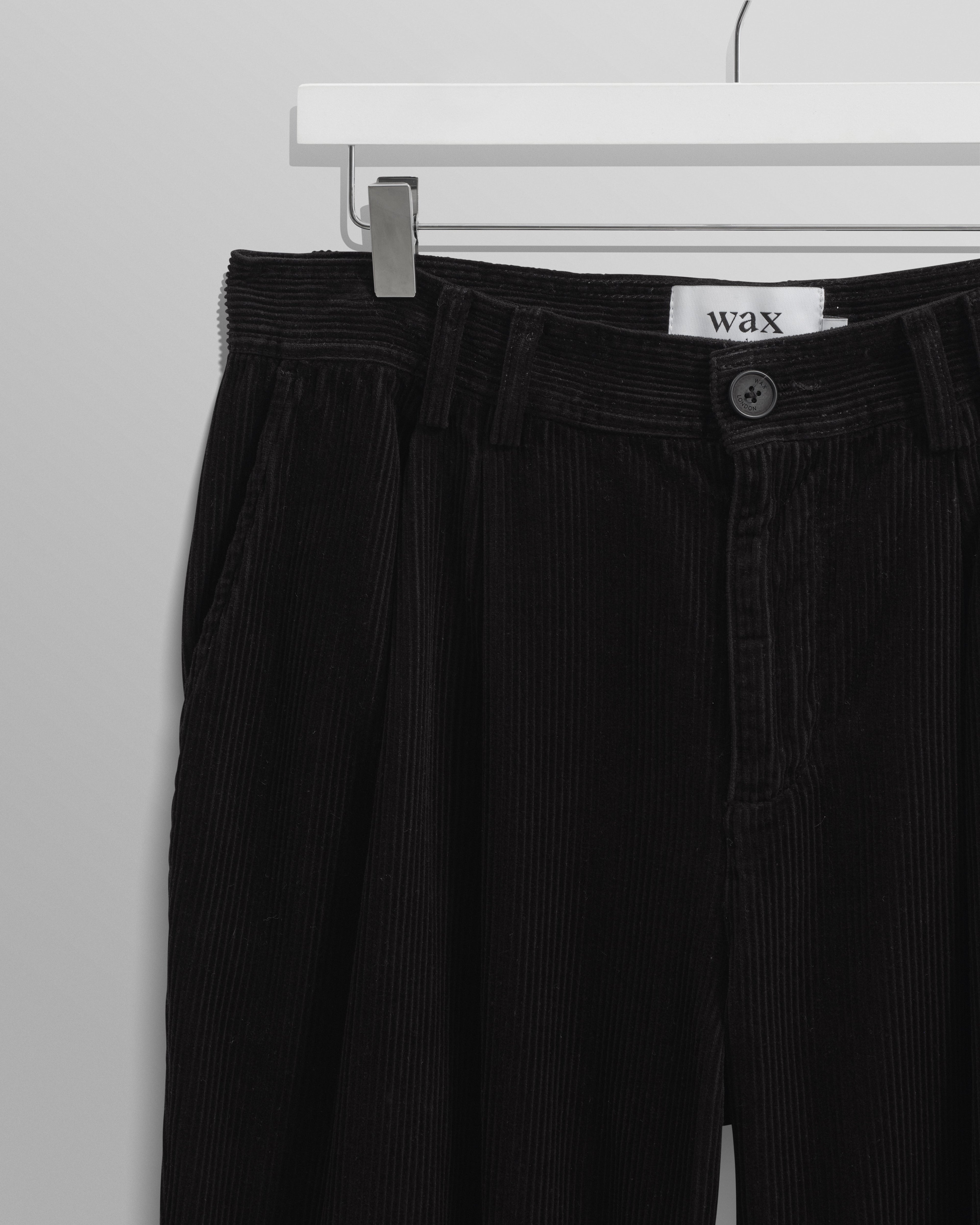 Raleigh - Black Corduroy Pleated Trousers