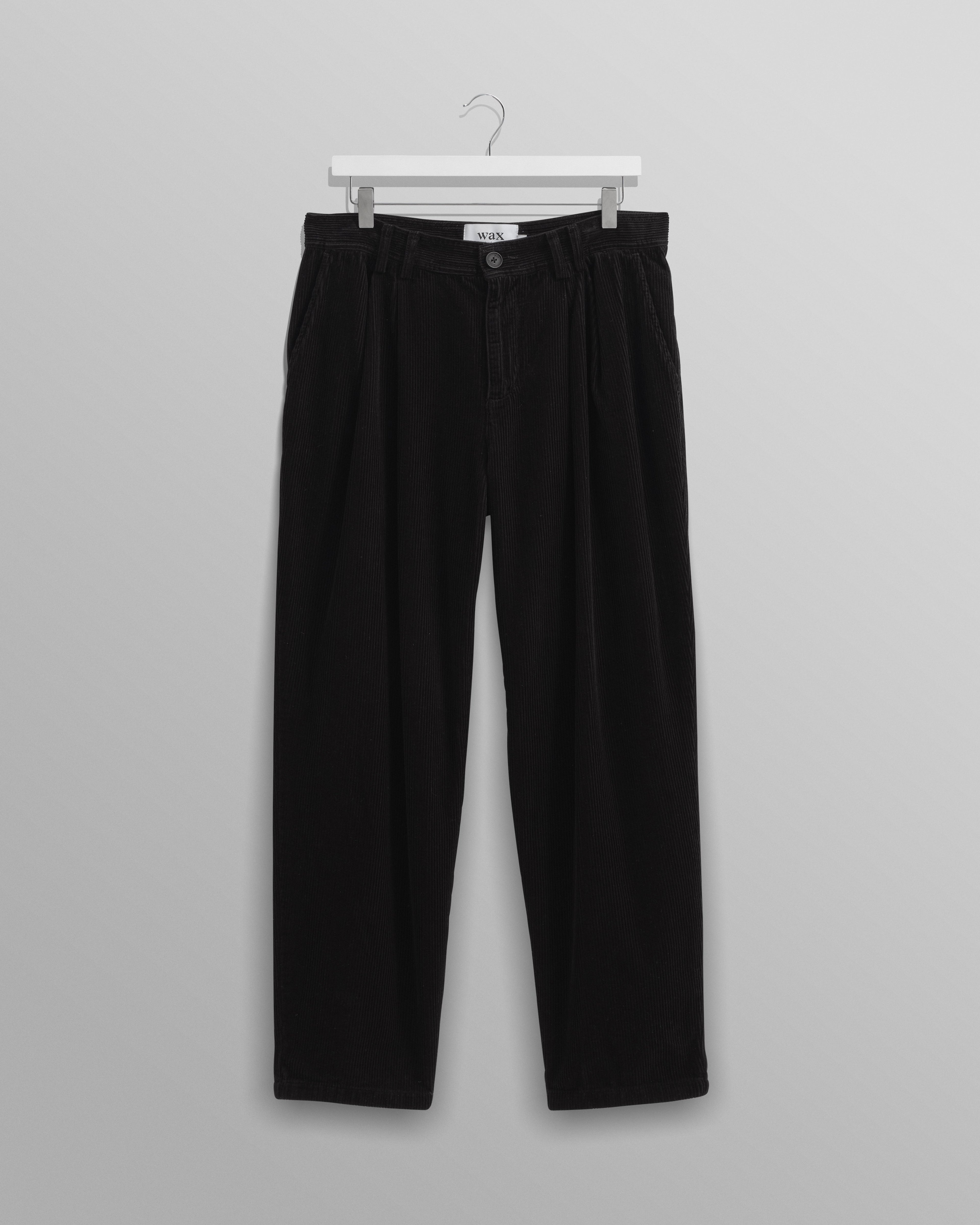 Raleigh - Black Corduroy Pleated Trousers