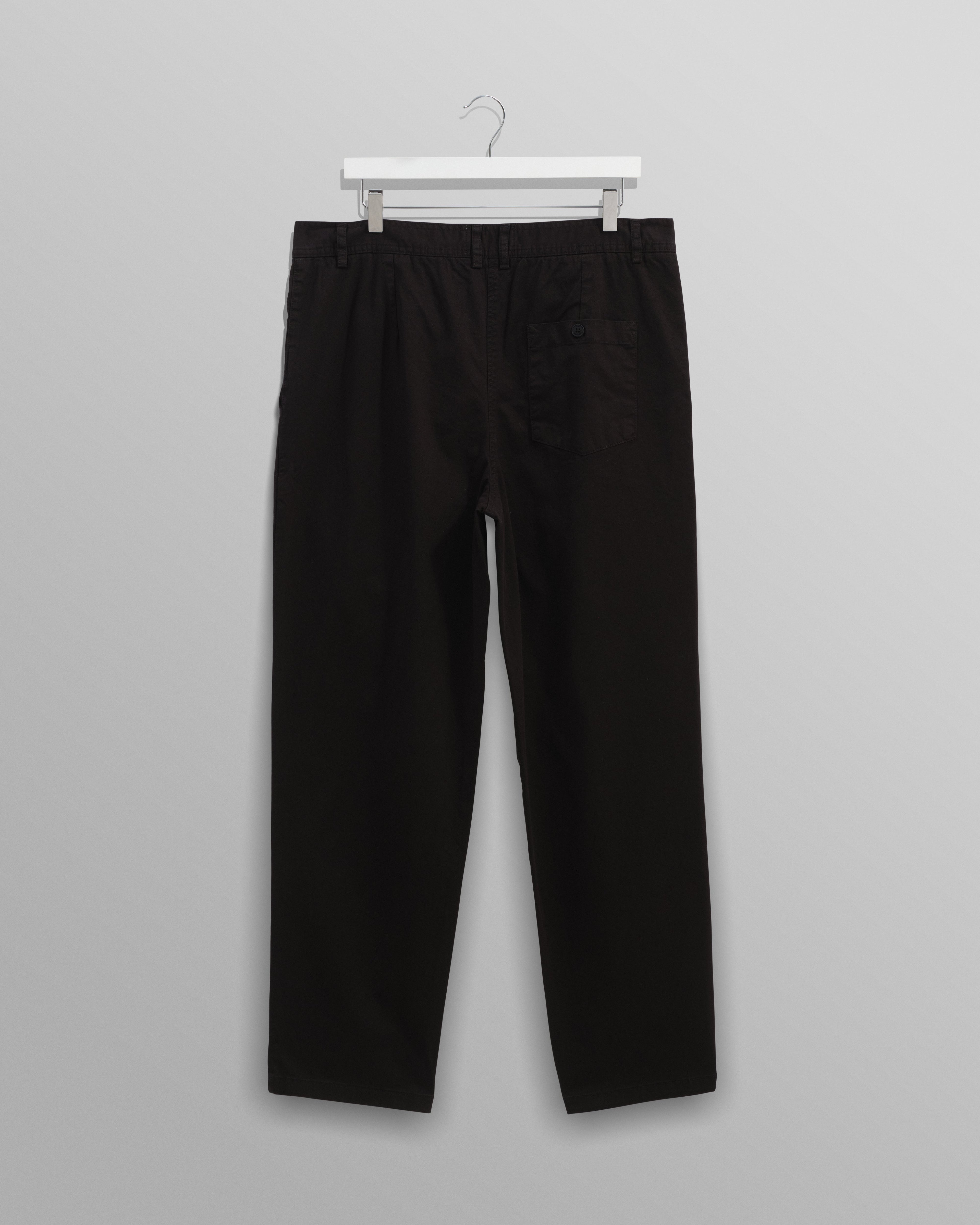 Raleigh - Black Cotton Pleated Trousers