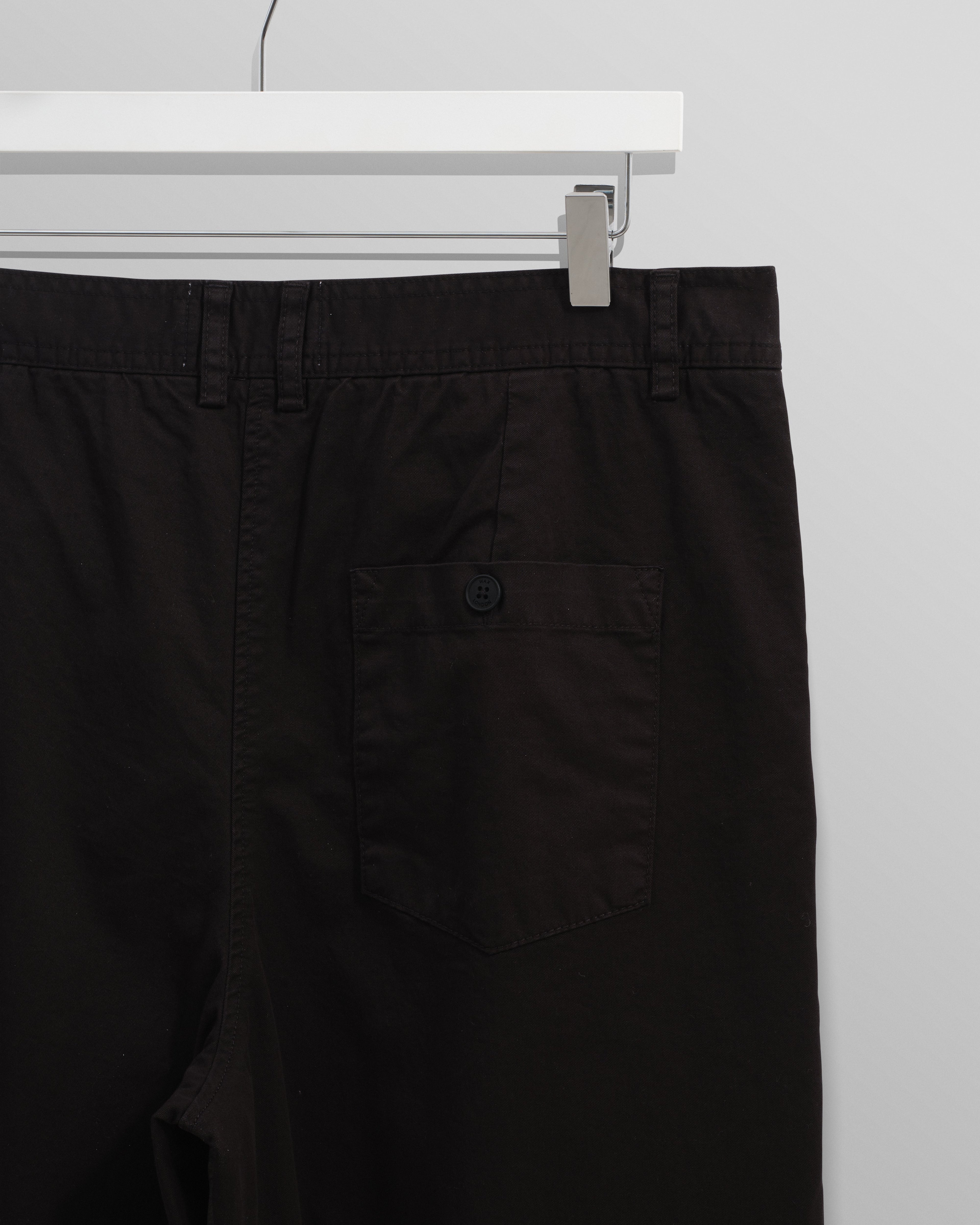 Raleigh - Black Cotton Pleated Trousers