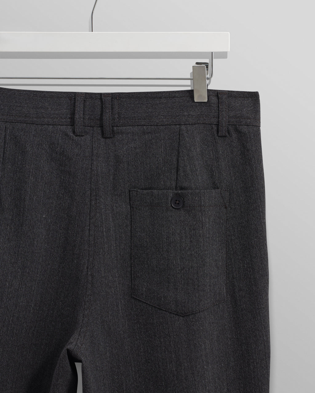 Raleigh - Charcoal Herringbone Pleated Trousers