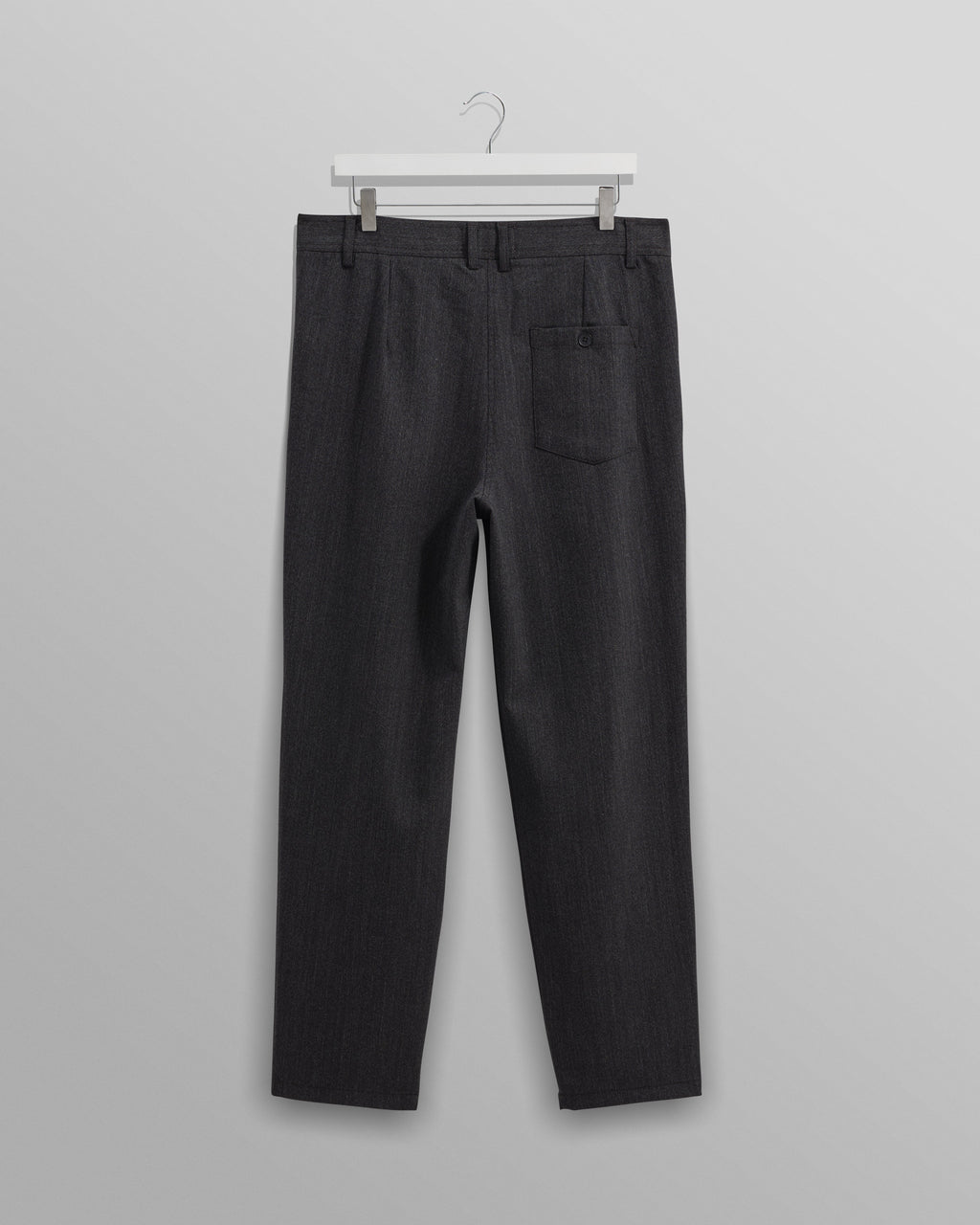 Raleigh - Charcoal Herringbone Pleated Trousers