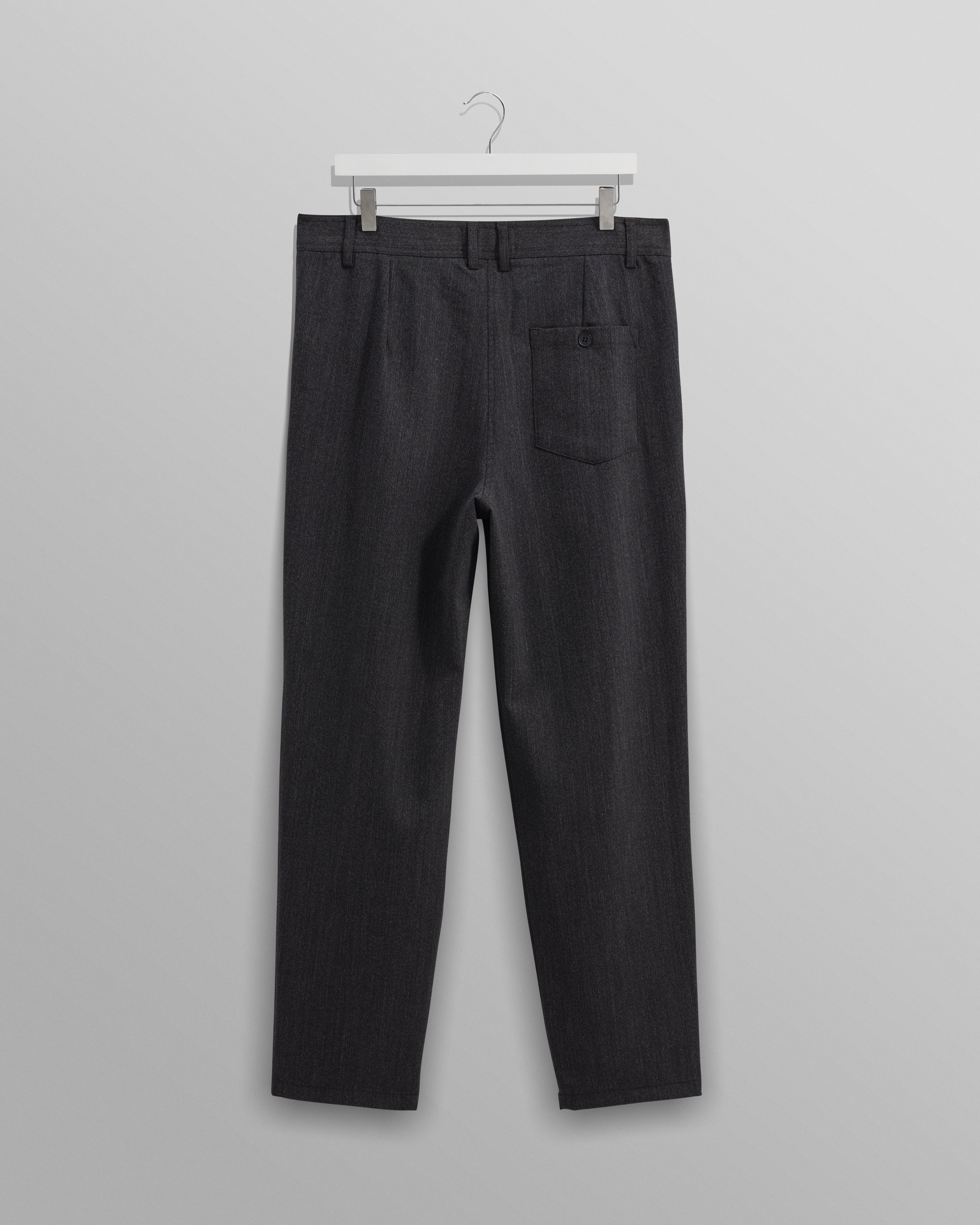 Raleigh - Charcoal Herringbone Pleated Trousers