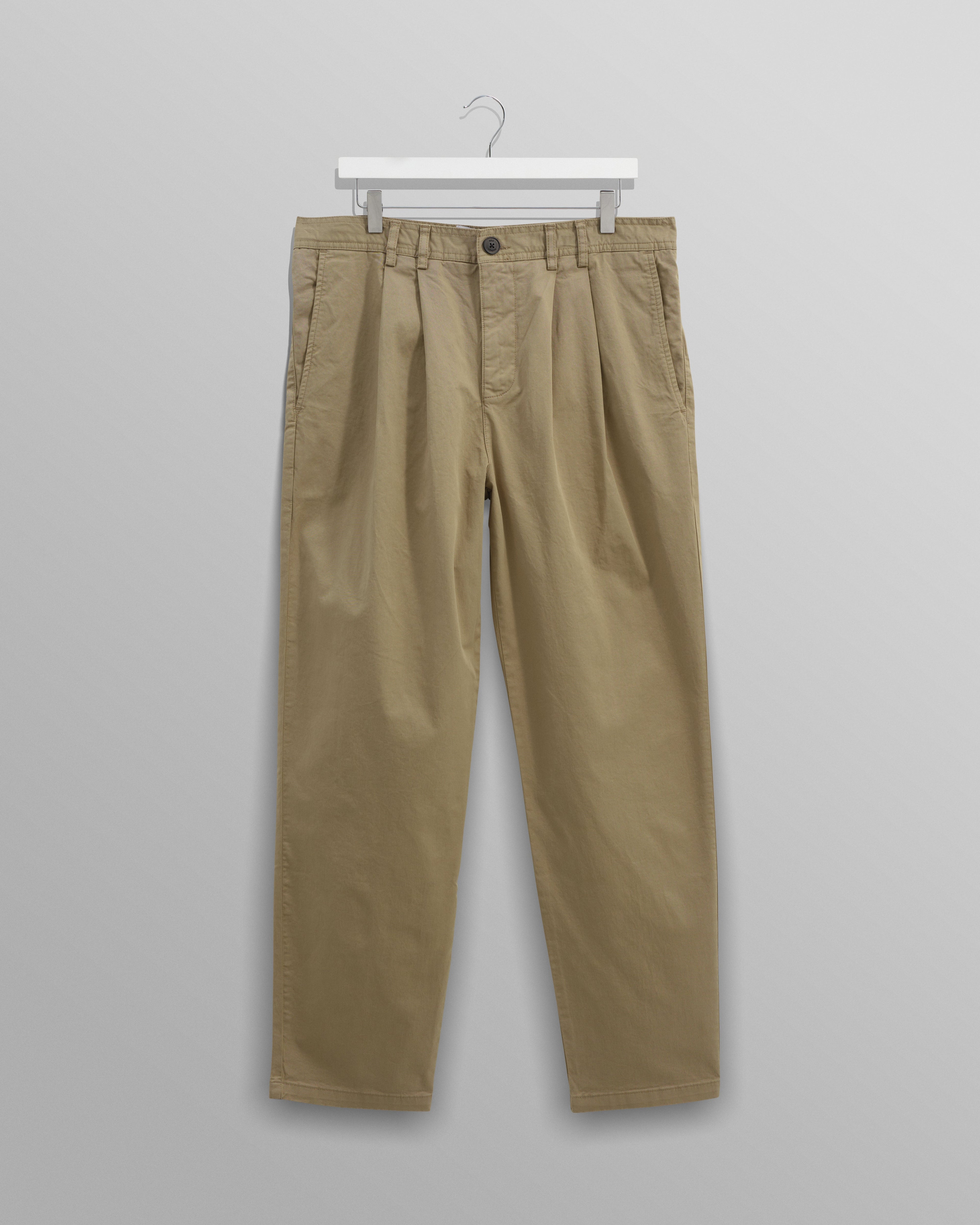 Raleigh - Khaki Cotton Pleated Trousers