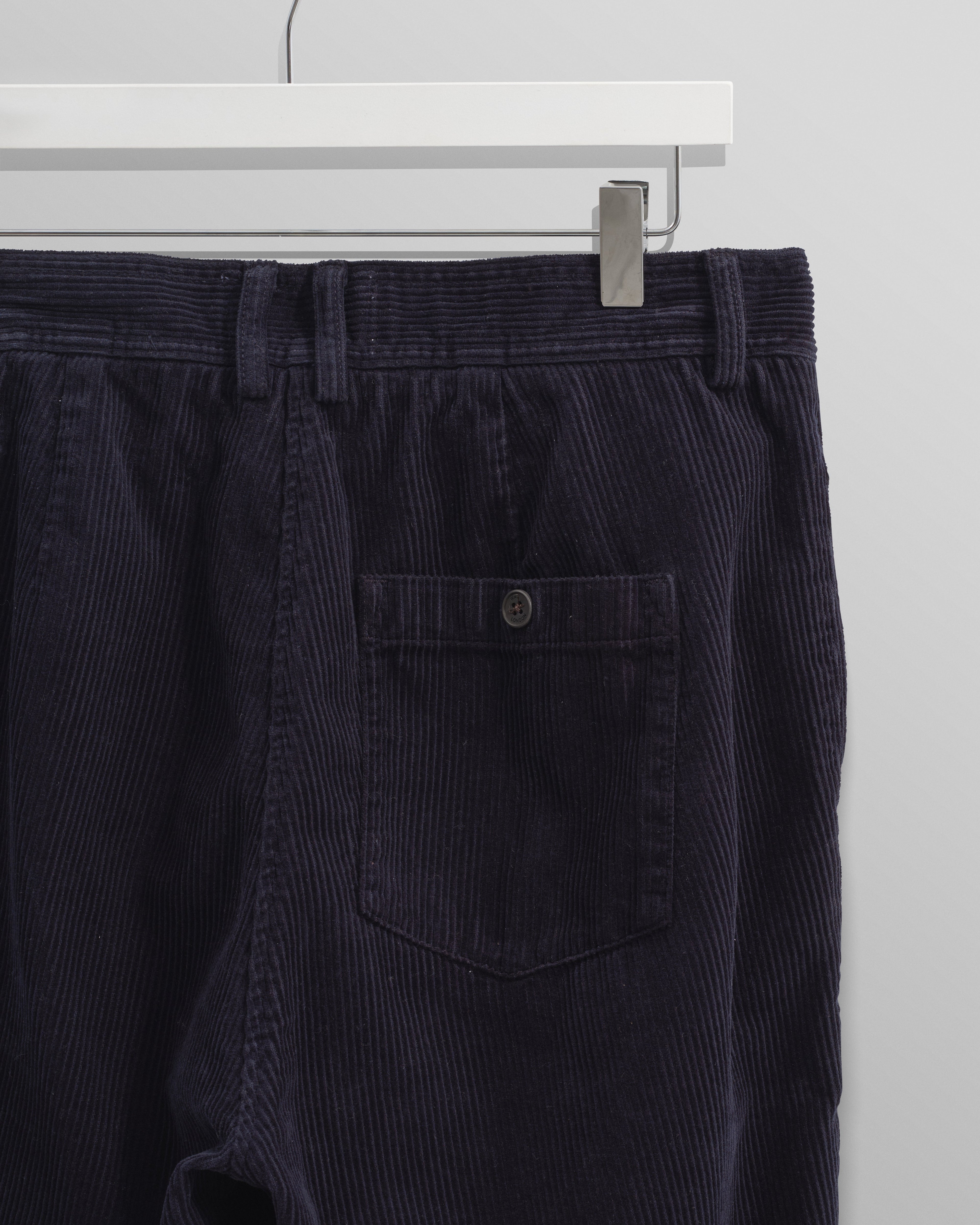 Raleigh - Navy Corduroy Pleated Trousers