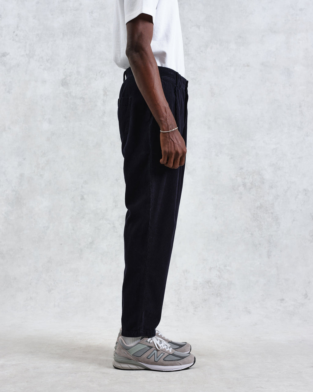 Raleigh - Navy Corduroy Pleated Trousers