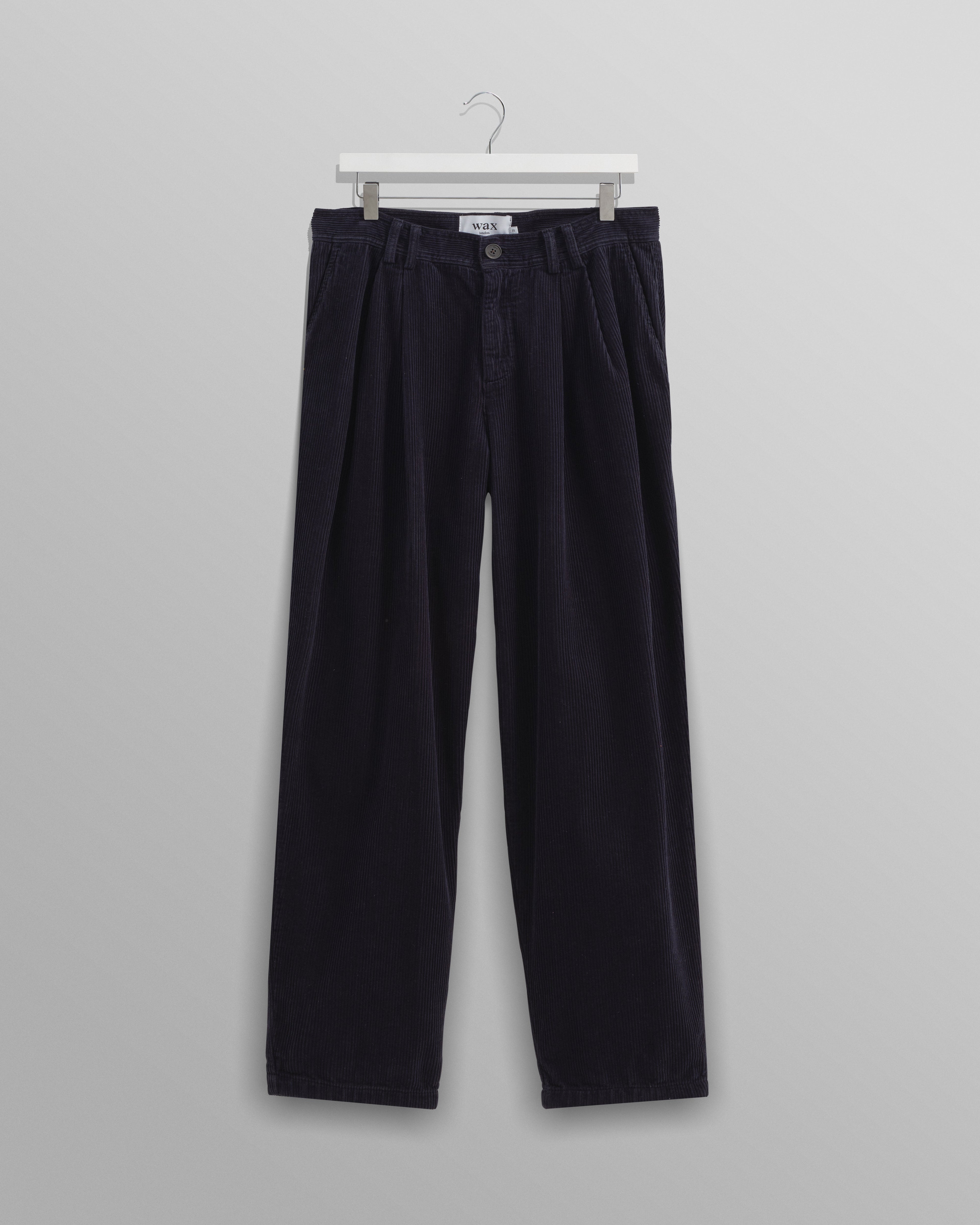Raleigh - Navy Corduroy Pleated Trousers