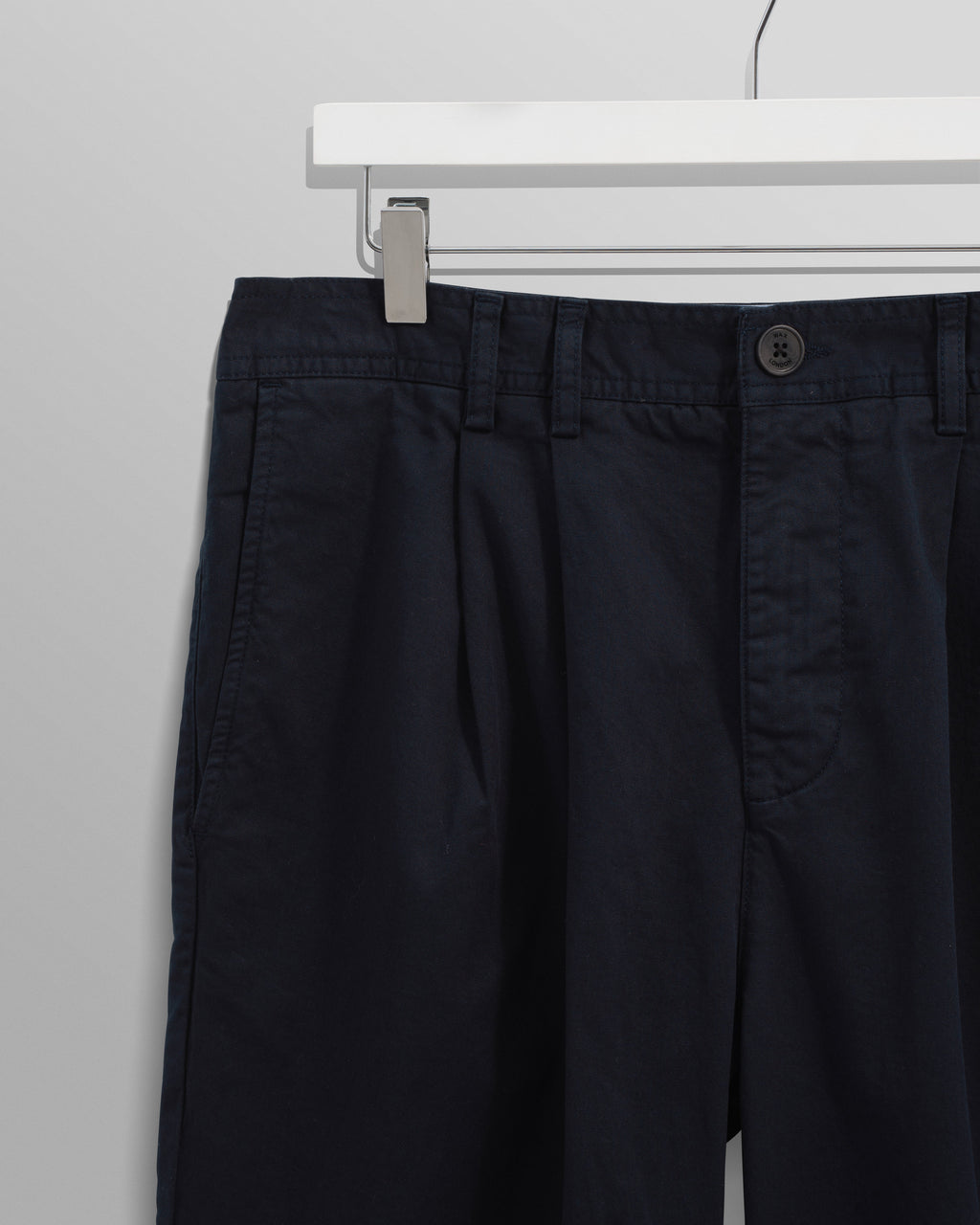 Raleigh - Navy Cotton Pleated Trousers