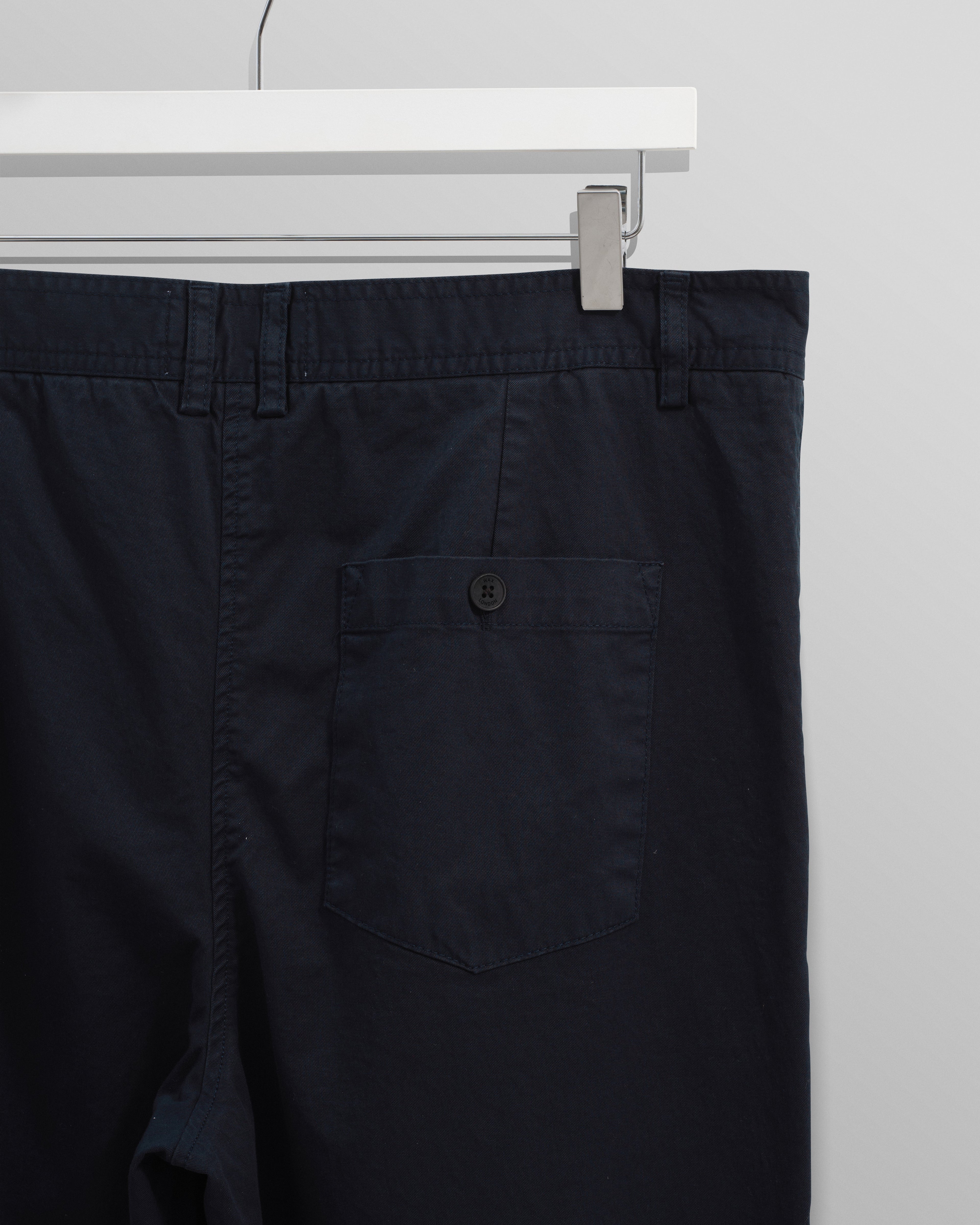 Raleigh - Navy Cotton Pleated Trousers