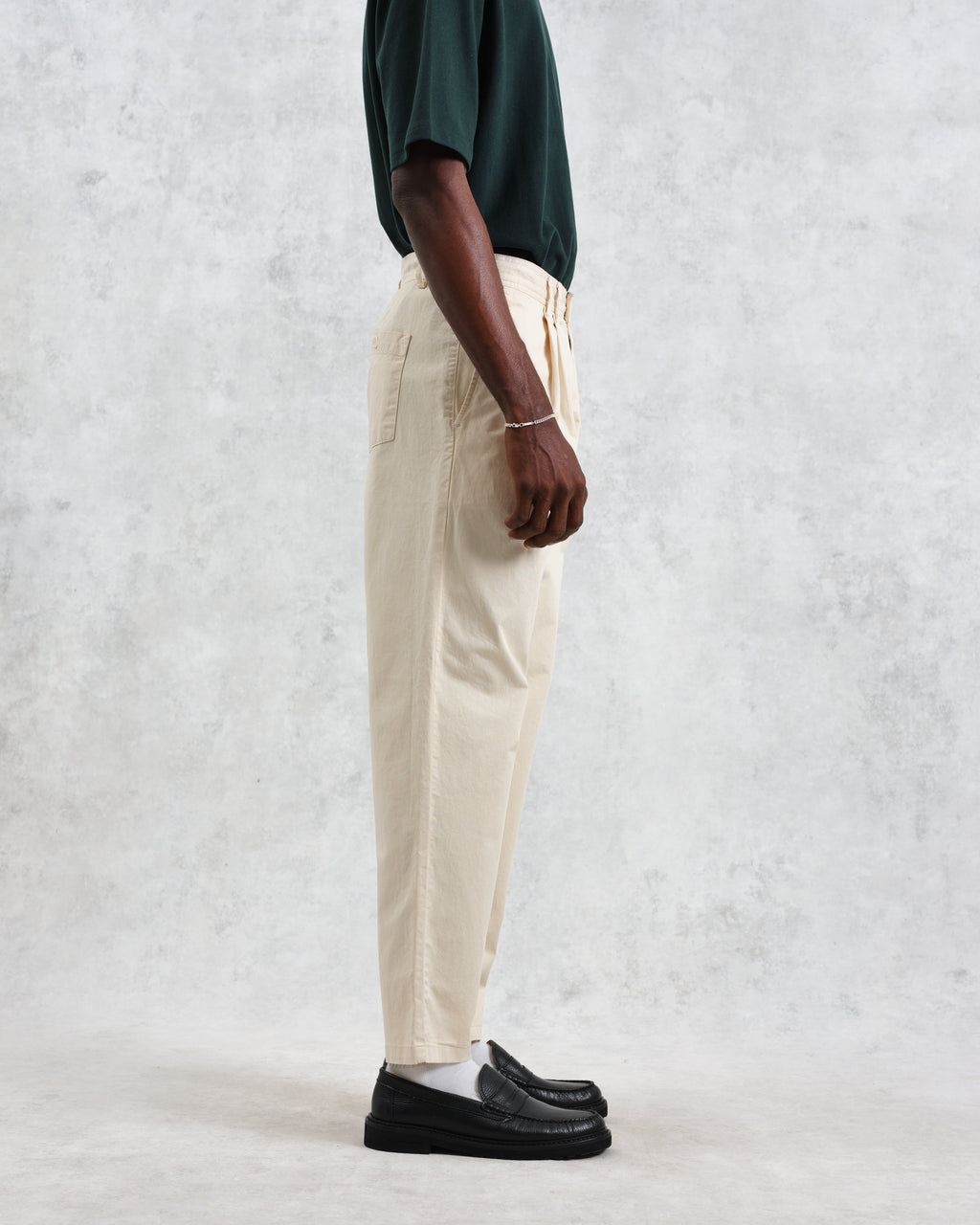 Raleigh - Stone Cotton Pleated Trousers