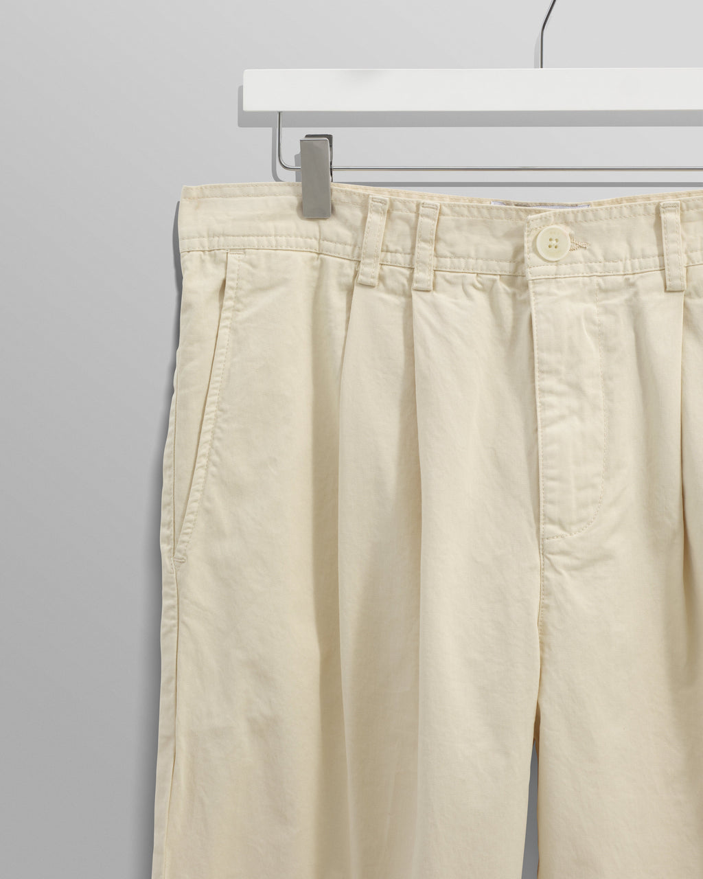 Raleigh - Stone Cotton Pleated Trousers
