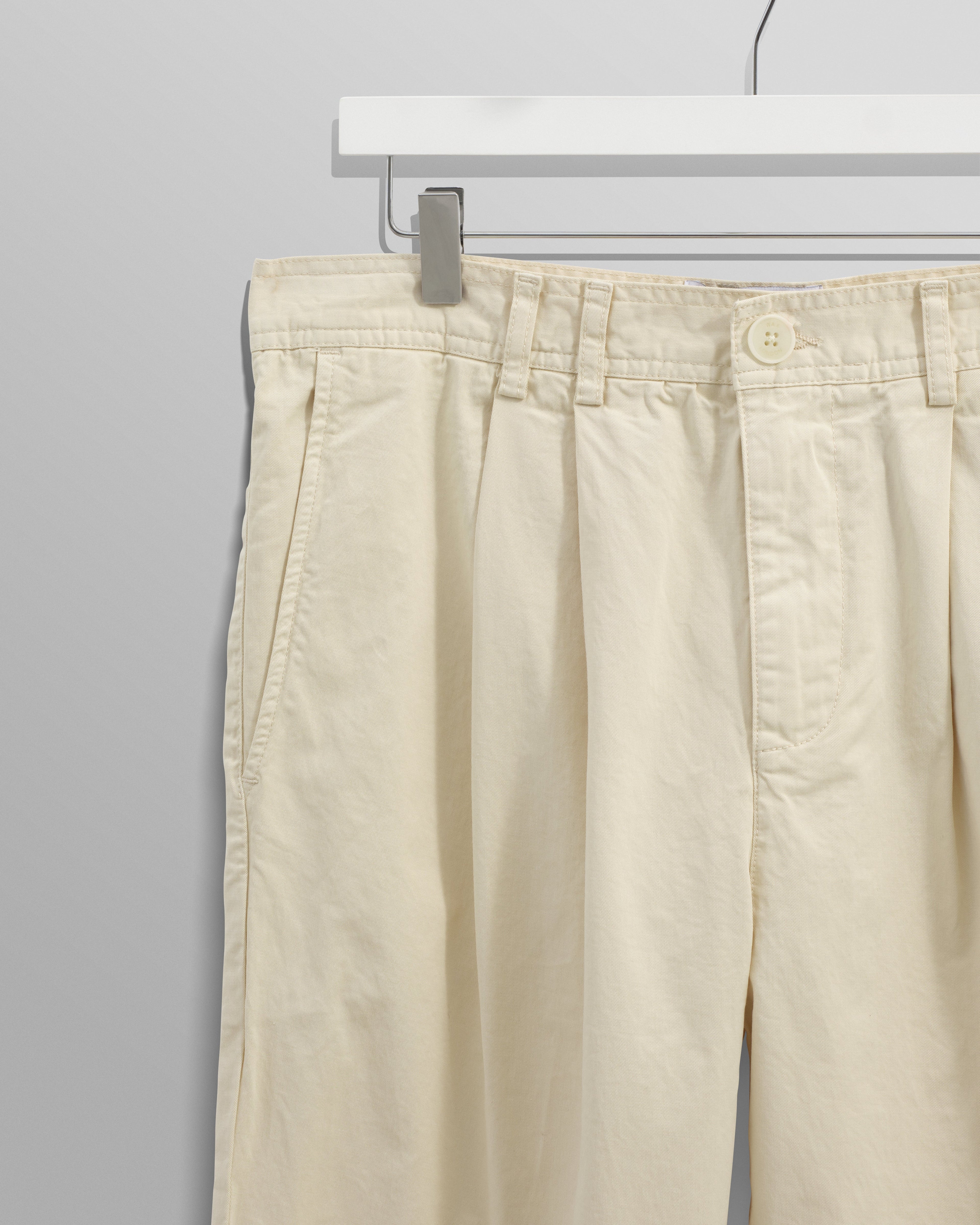 Raleigh - Stone Cotton Pleated Trousers
