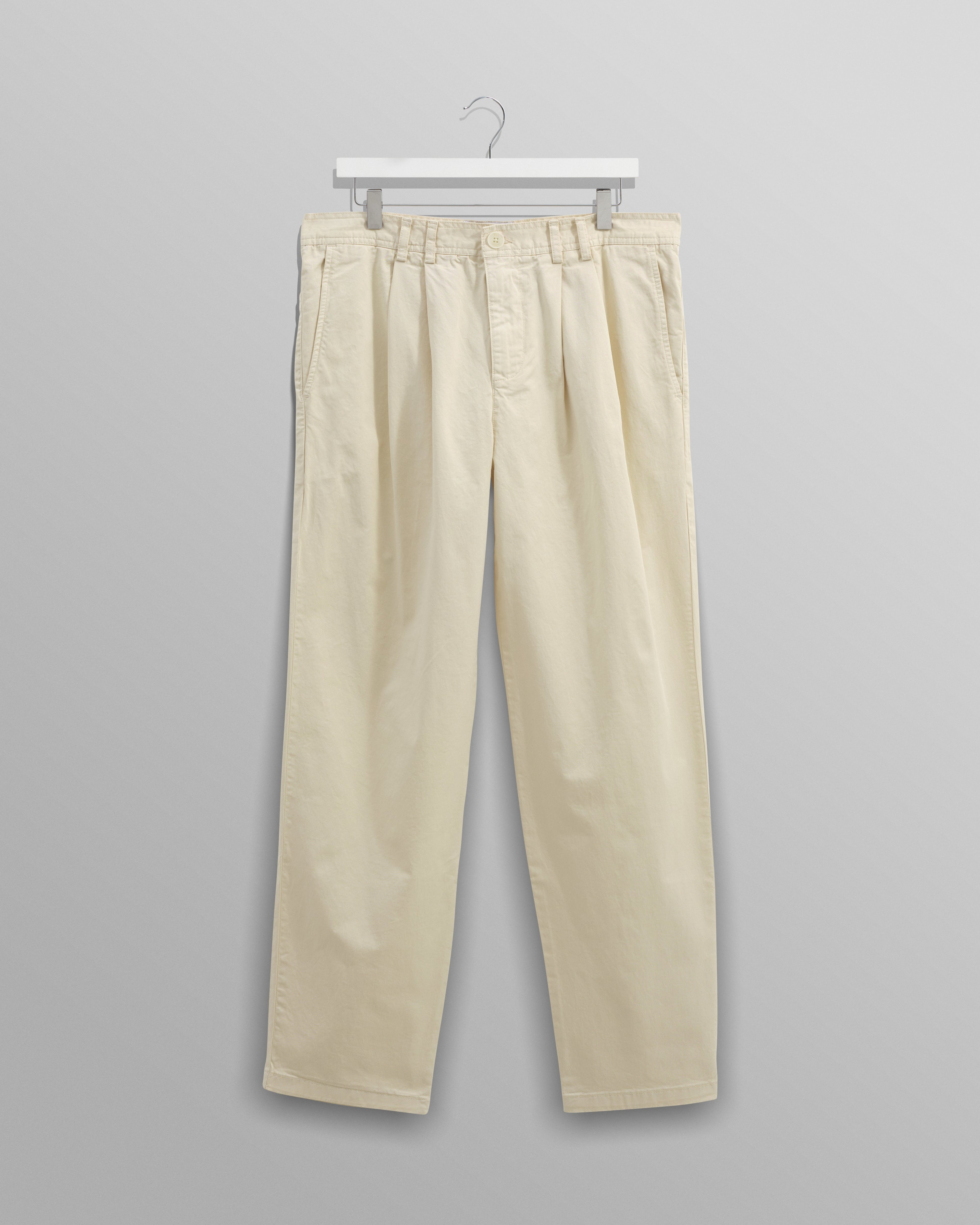 Raleigh - Stone Cotton Pleated Trousers