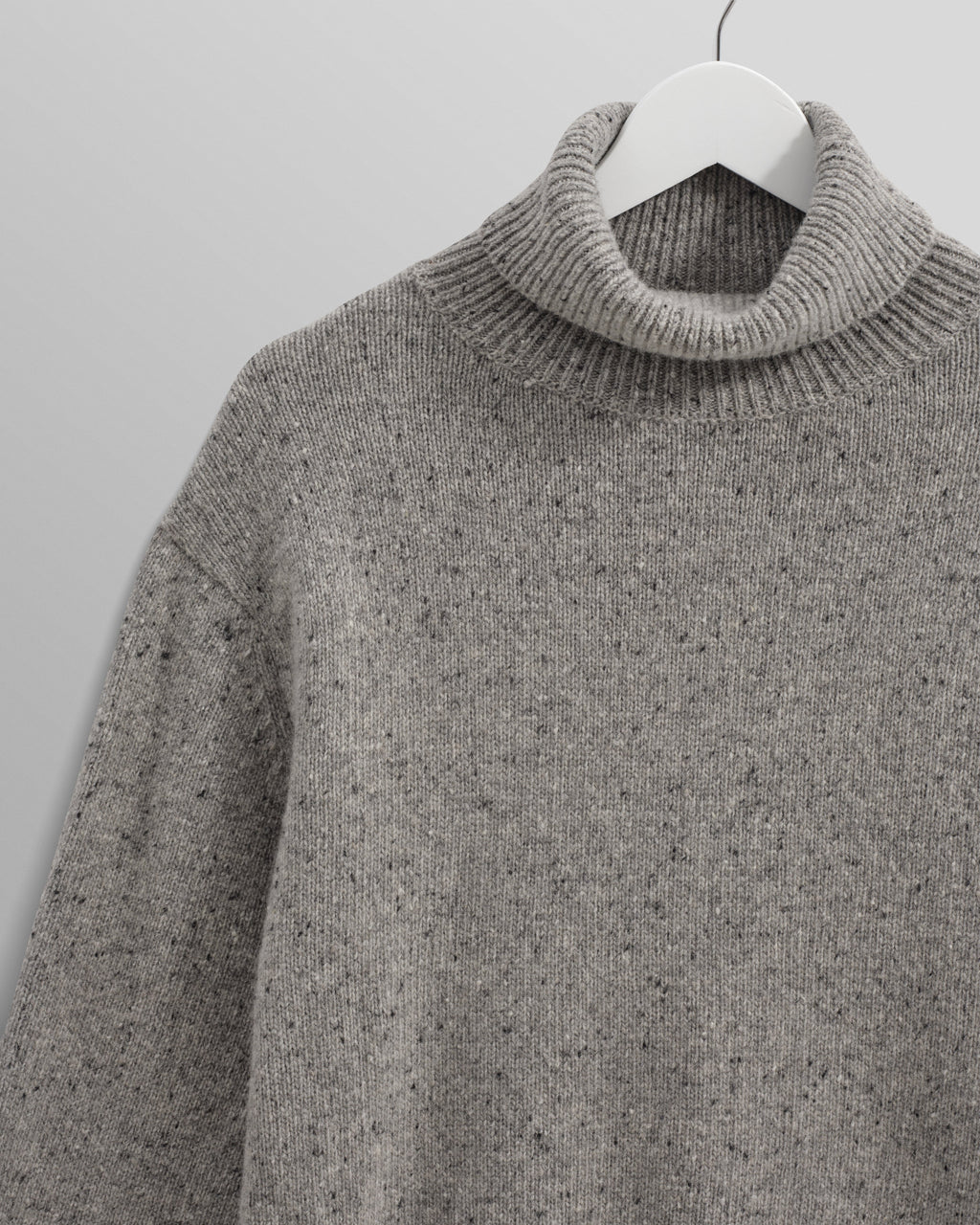 Ridgeway - Grey Donegal Roll Neck Jumper