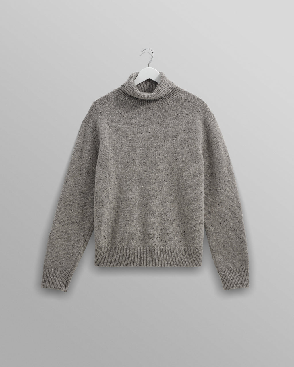 Ridgeway - Grey Donegal Roll Neck Jumper