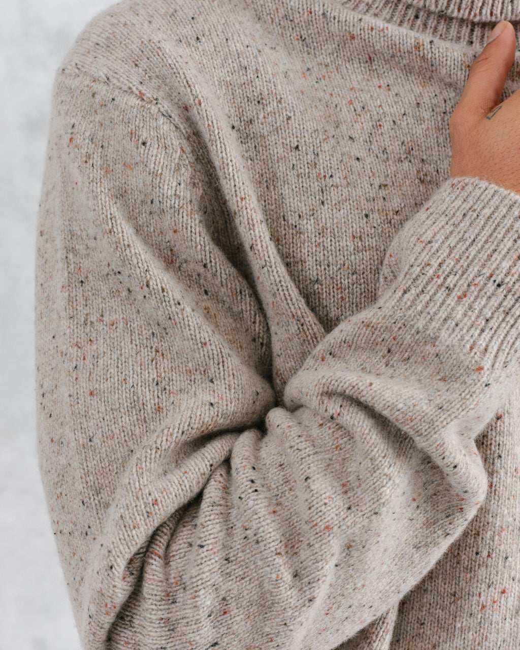 Ridgeway - Natural Donegal Roll Neck Jumper