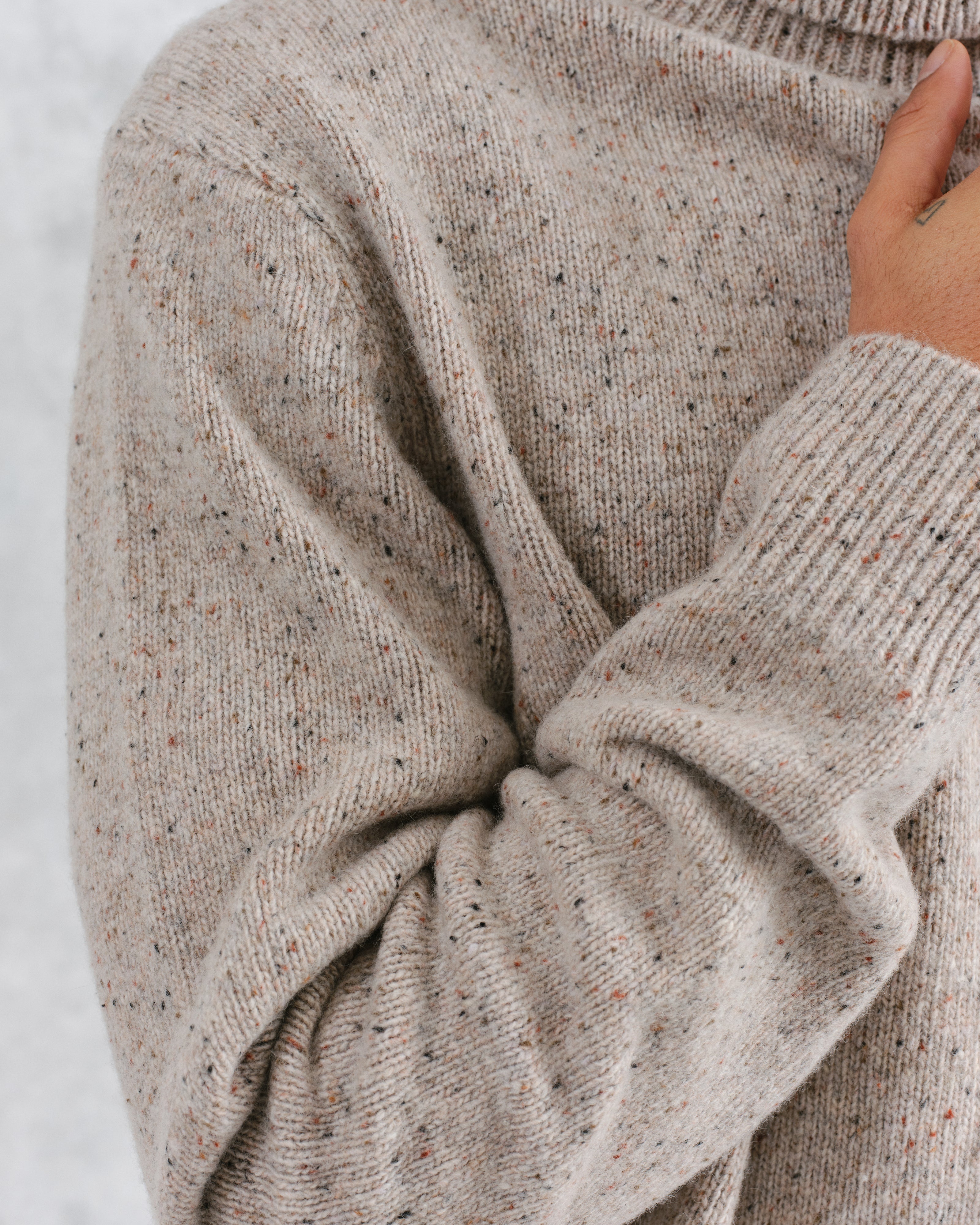 Ridgeway - Natural Donegal Roll Neck Jumper