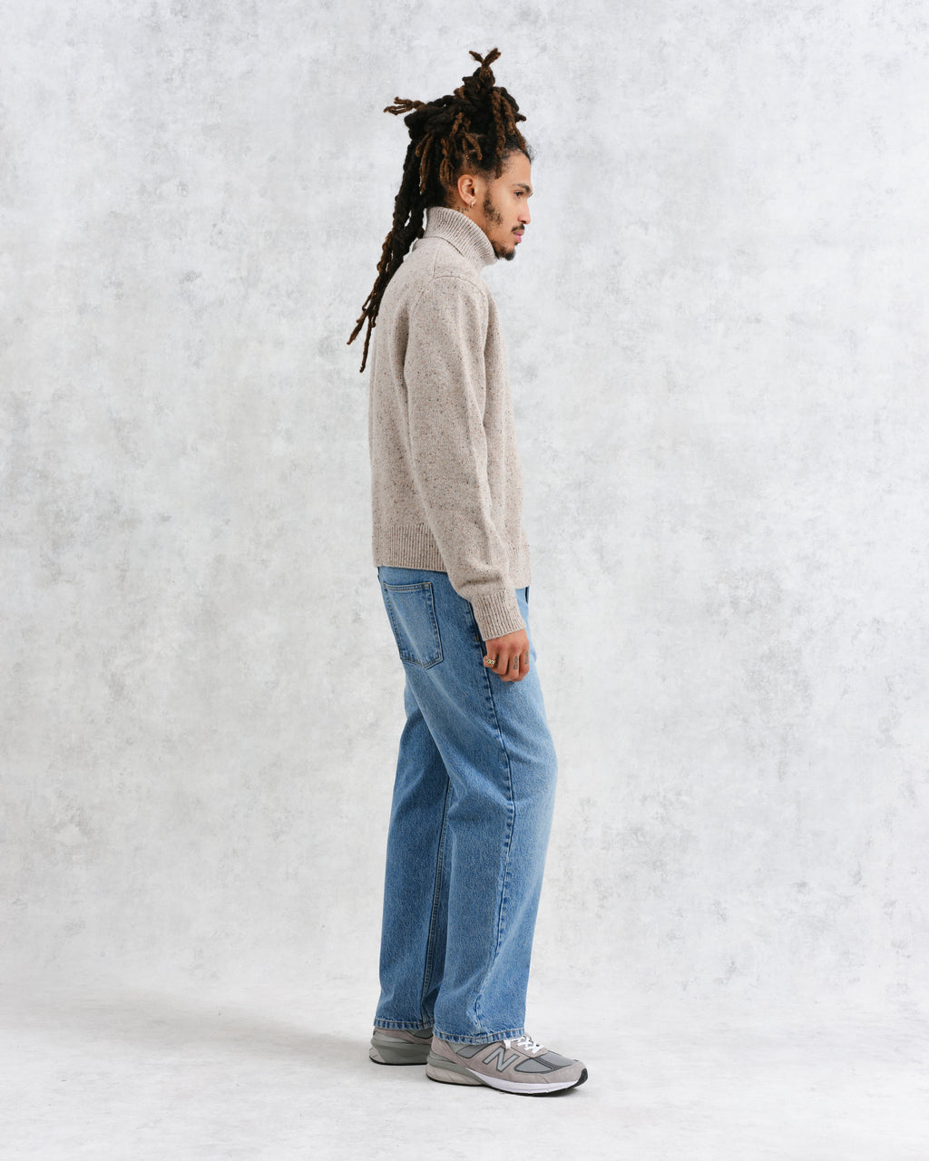 Ridgeway - Natural Donegal Roll Neck Jumper
