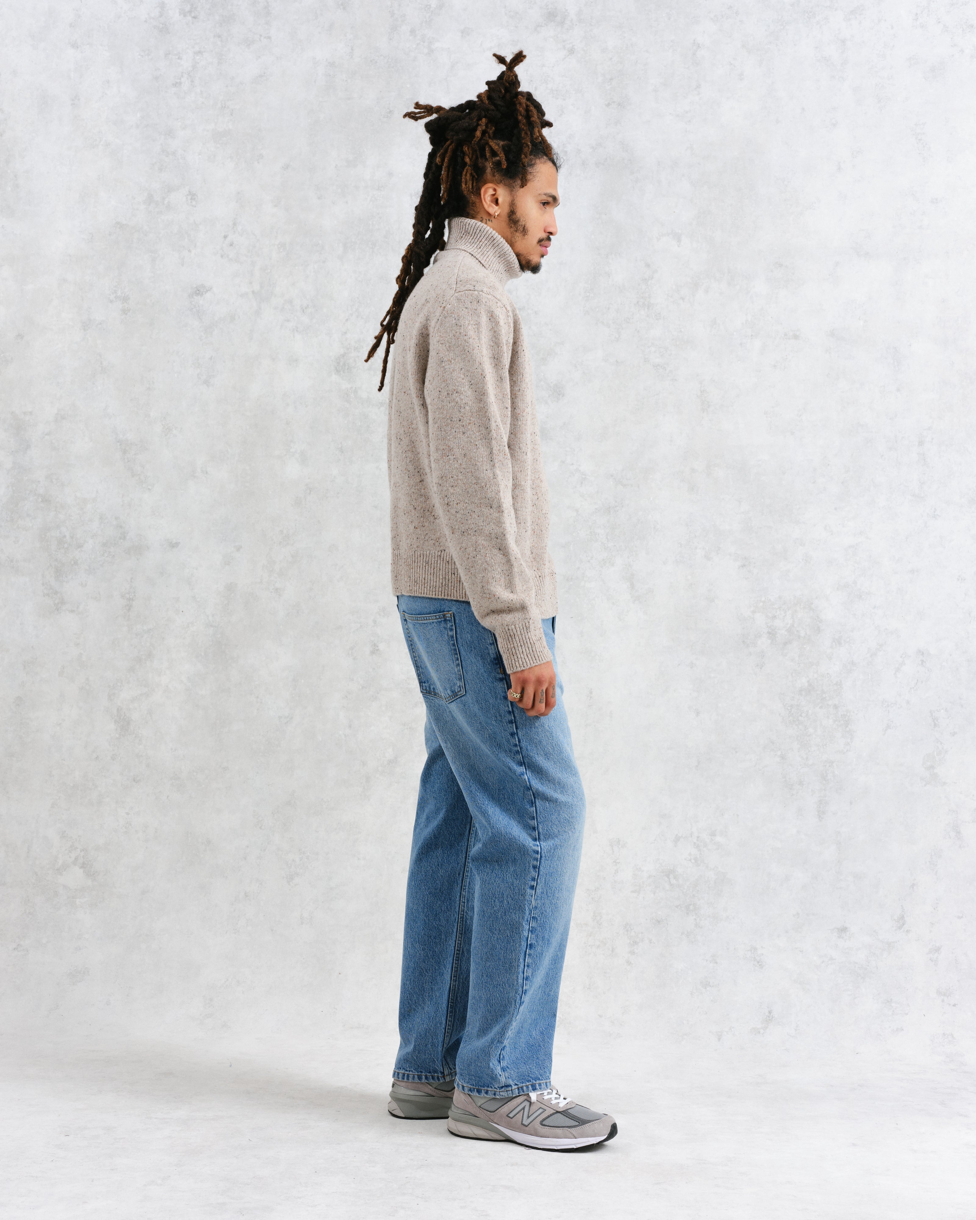 Ridgeway - Natural Donegal Roll Neck Jumper