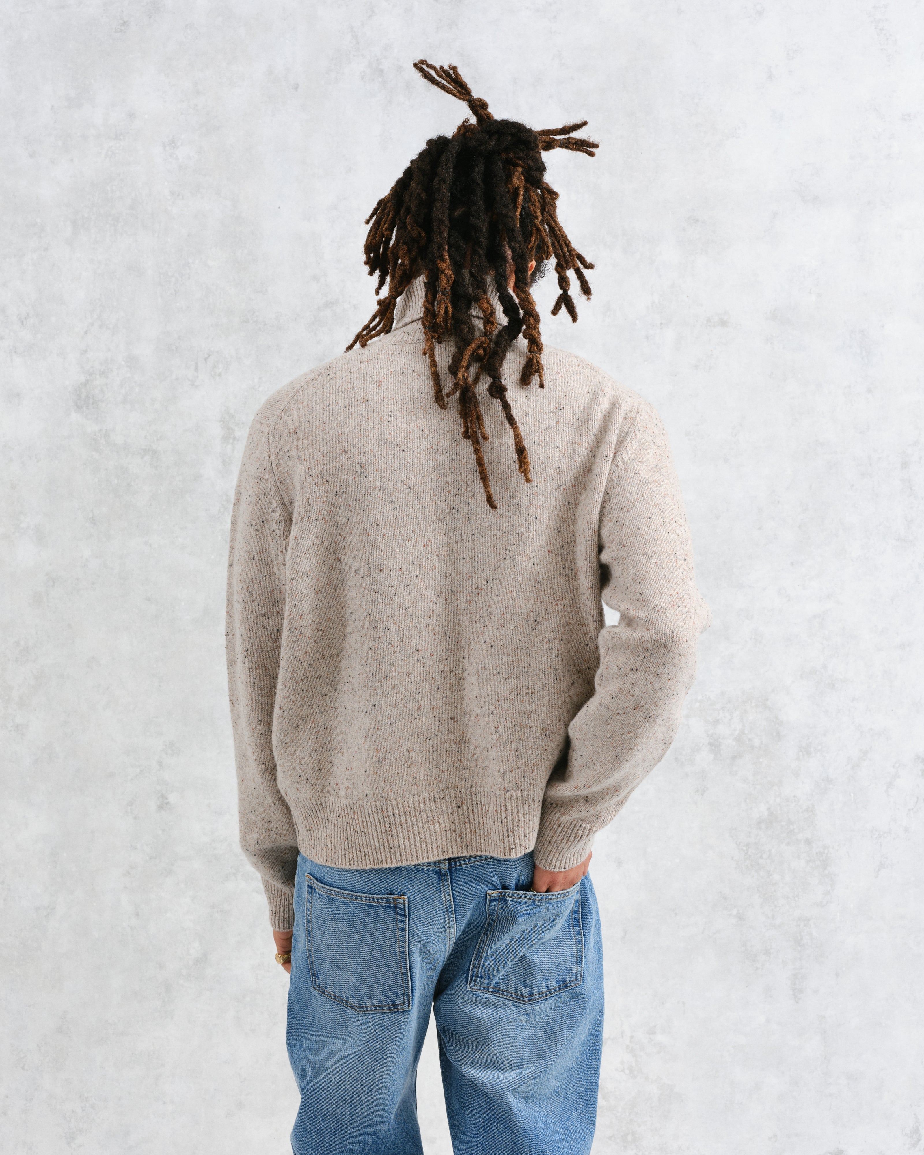Ridgeway - Natural Donegal Roll Neck Jumper