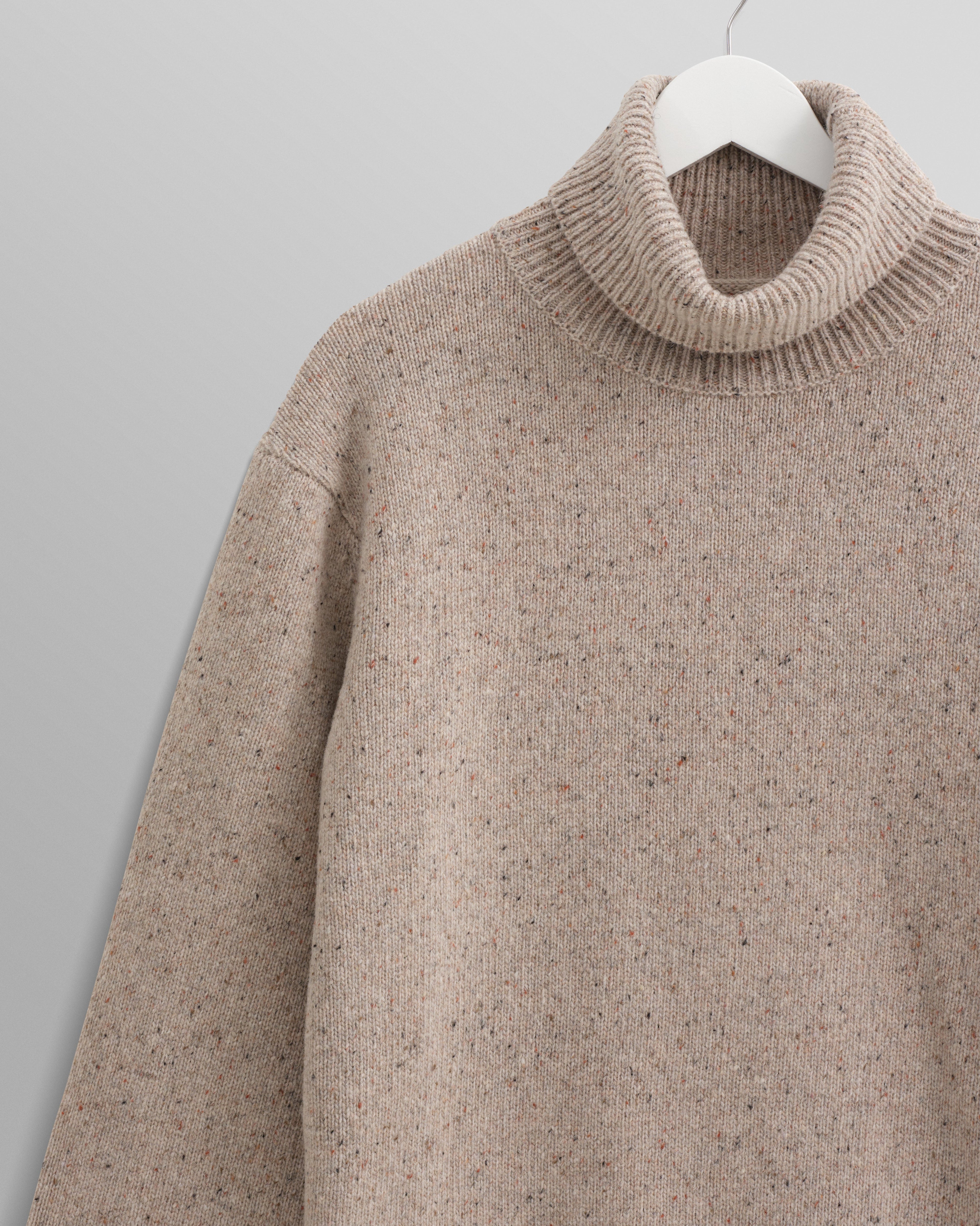 Ridgeway - Natural Donegal Roll Neck Jumper