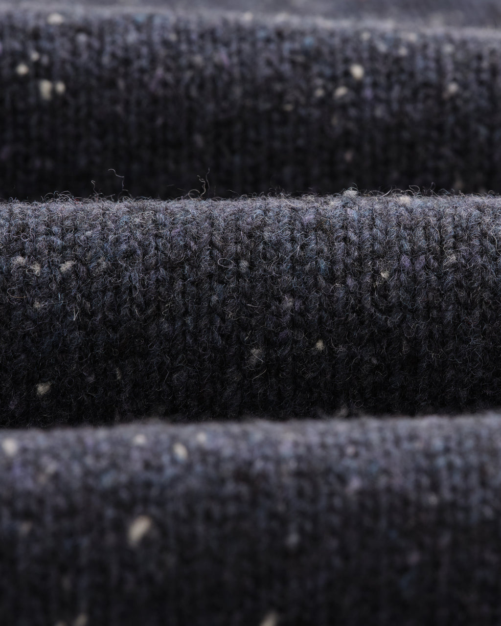 Ridgeway - Petrol Blue Donegal Roll Neck Jumper