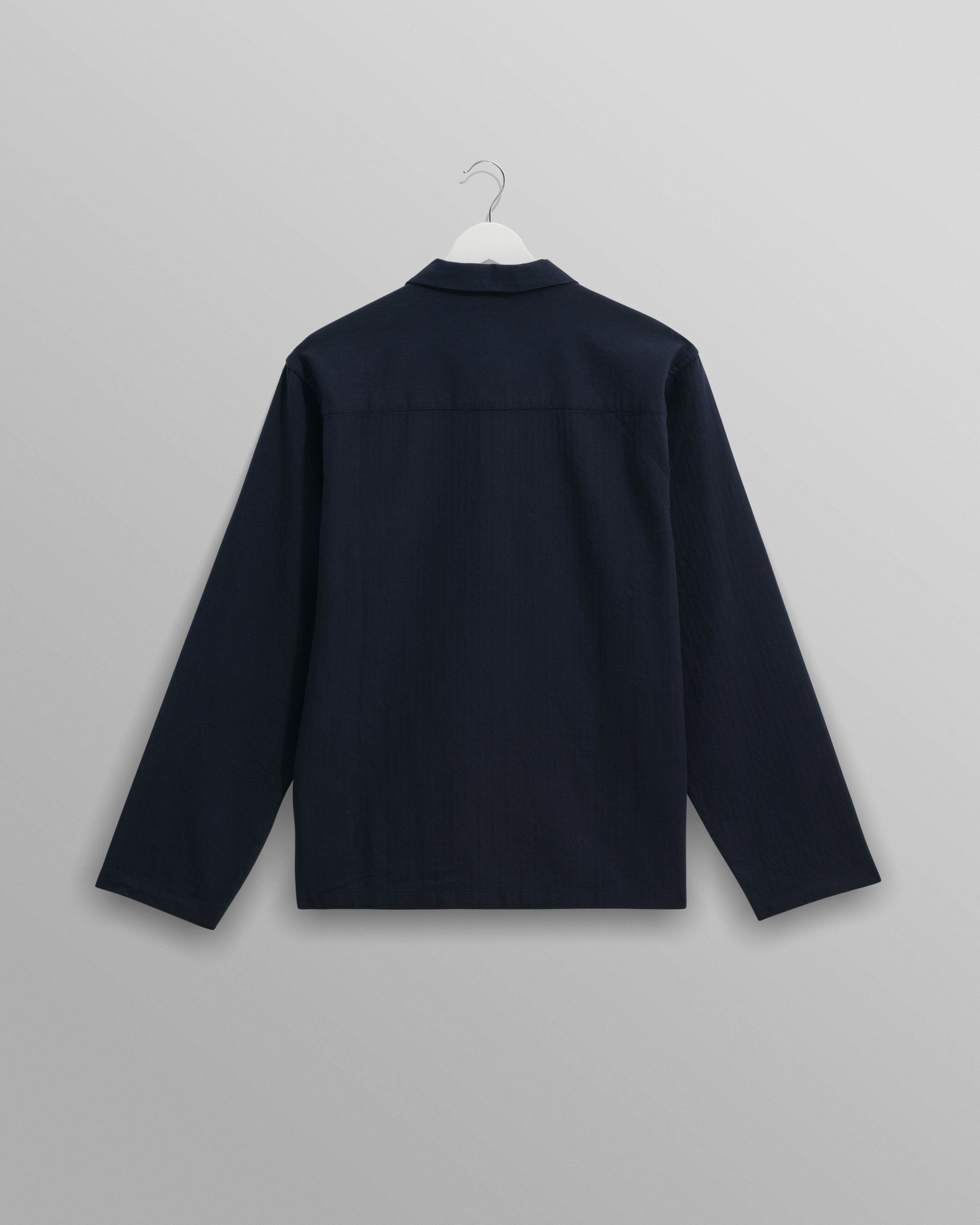Ripley - Navy Brushed Herringbone Lounge Shirt