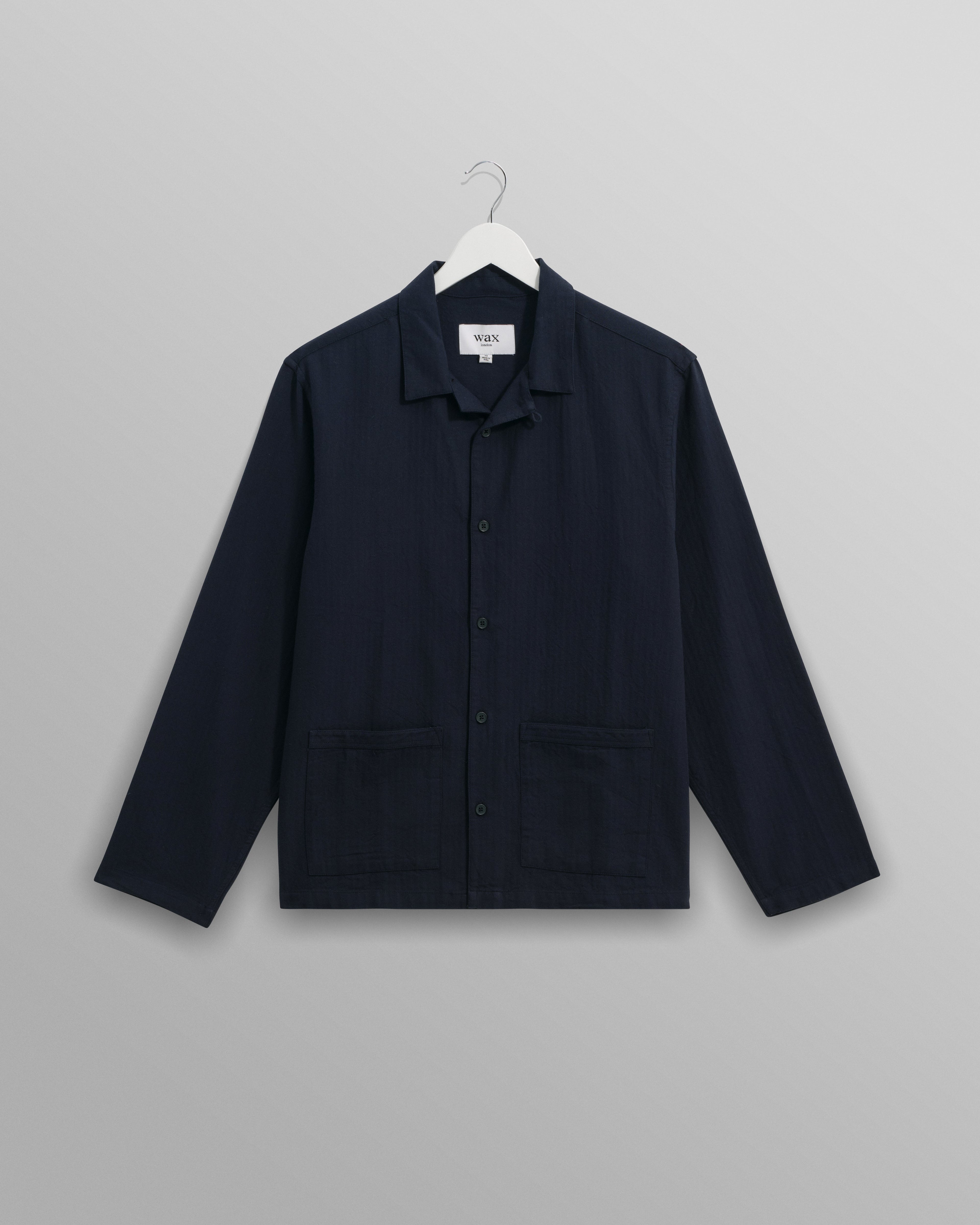 Ripley - Navy Brushed Herringbone Lounge Shirt
