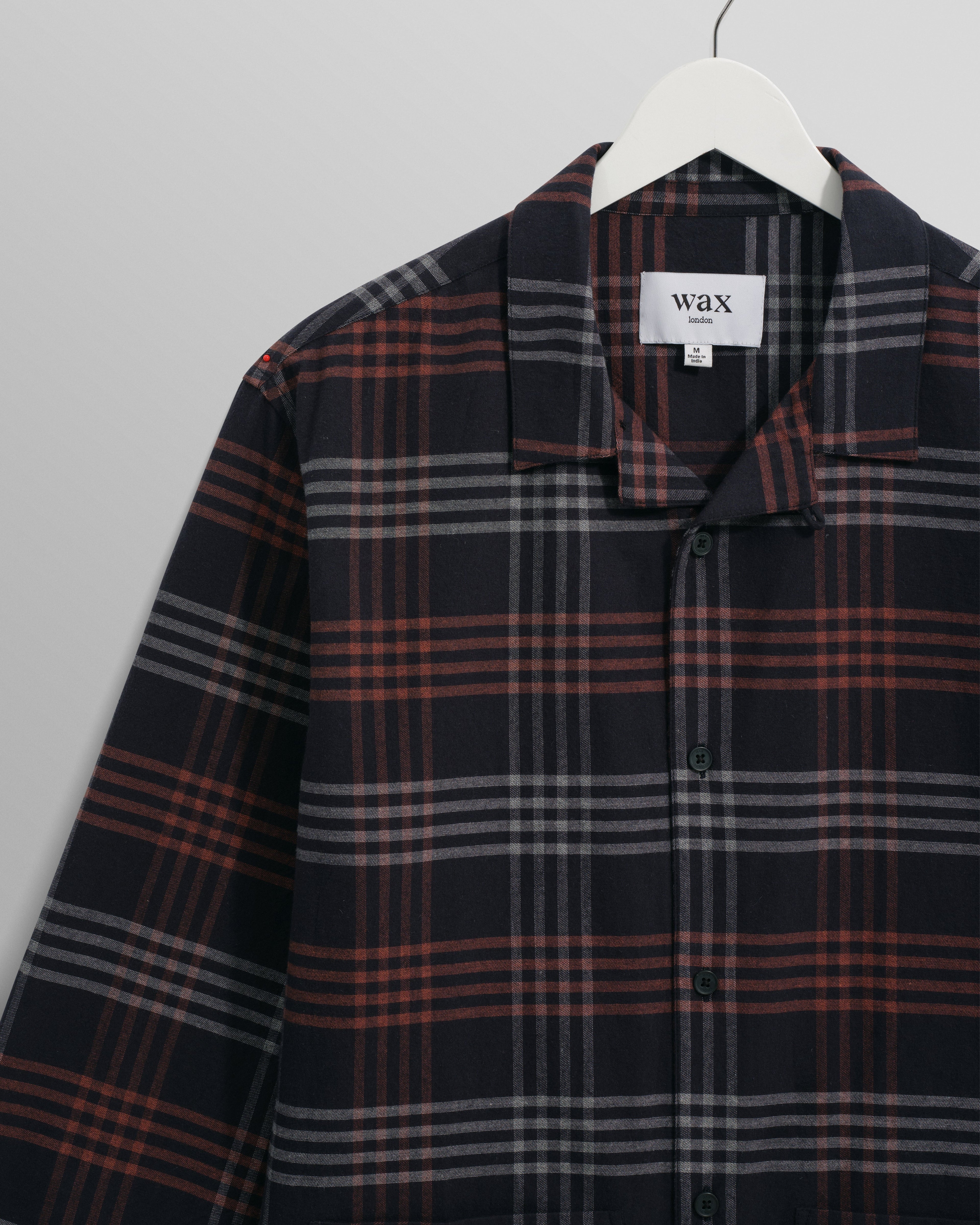 Ripley - Navy And Orange Check Flannel Lounge Shirt