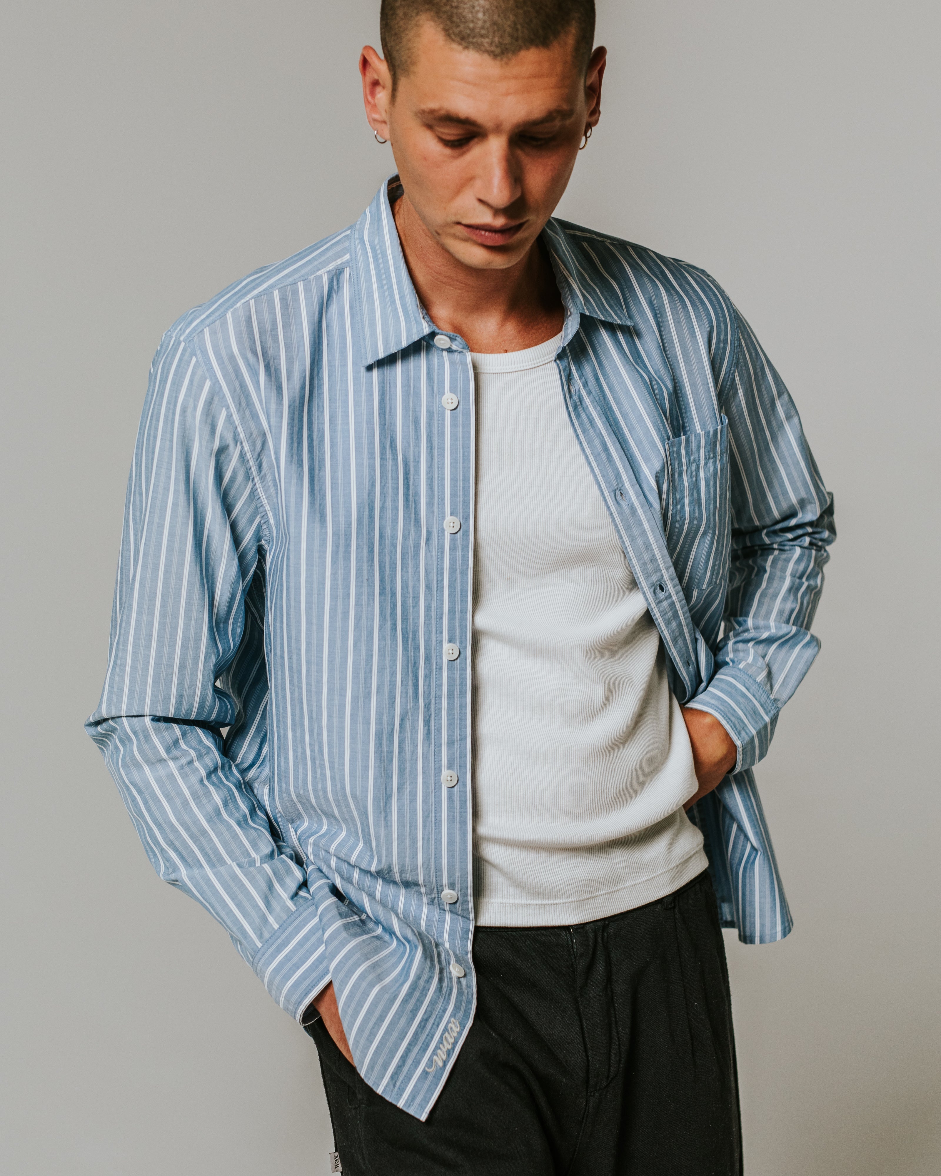 Rove - Blue Striped Cotton-Poplin Shirt