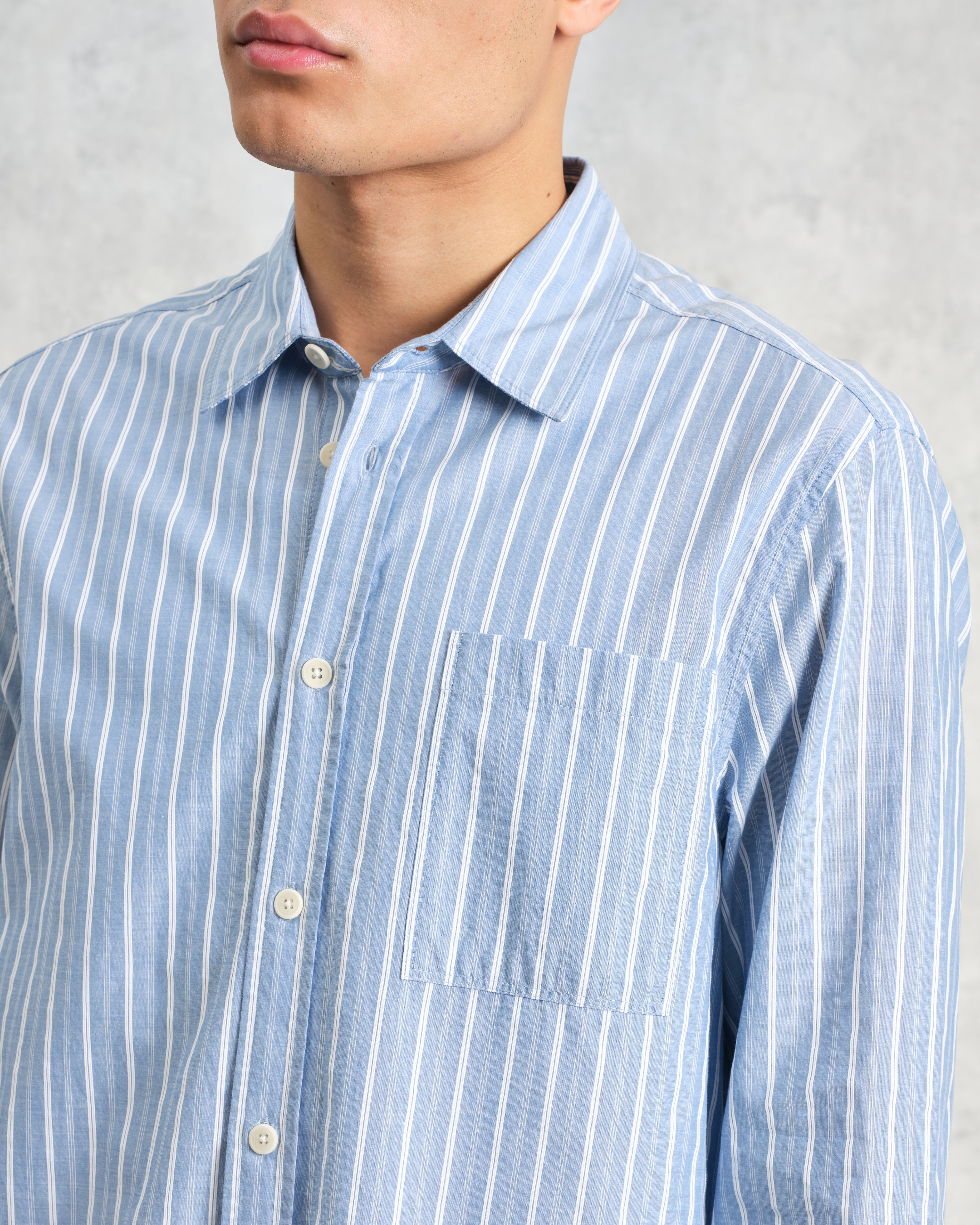 Rove - Blue Striped Cotton-Poplin Shirt
