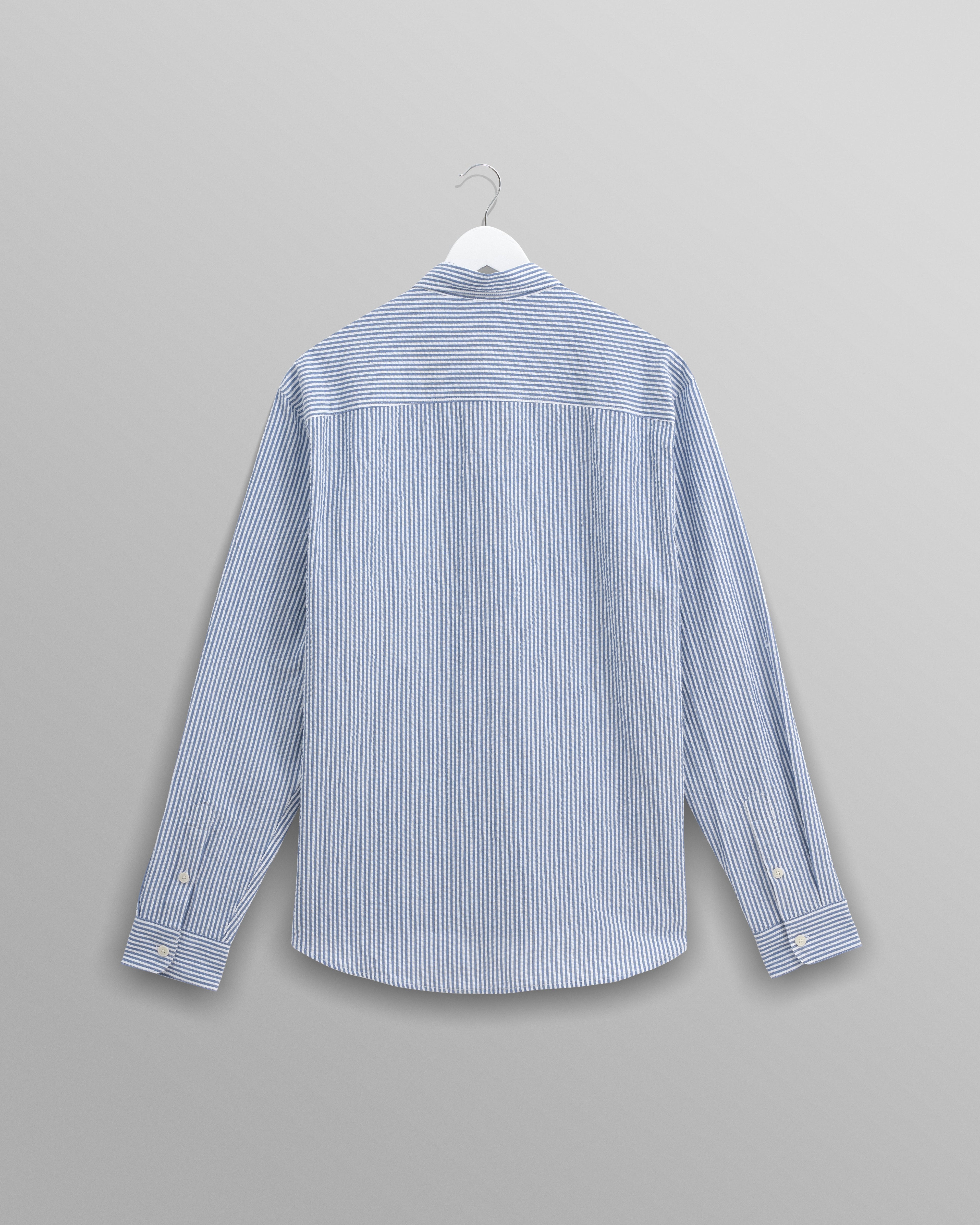 Rove - Blue Striped Cotton Seersucker Shirt