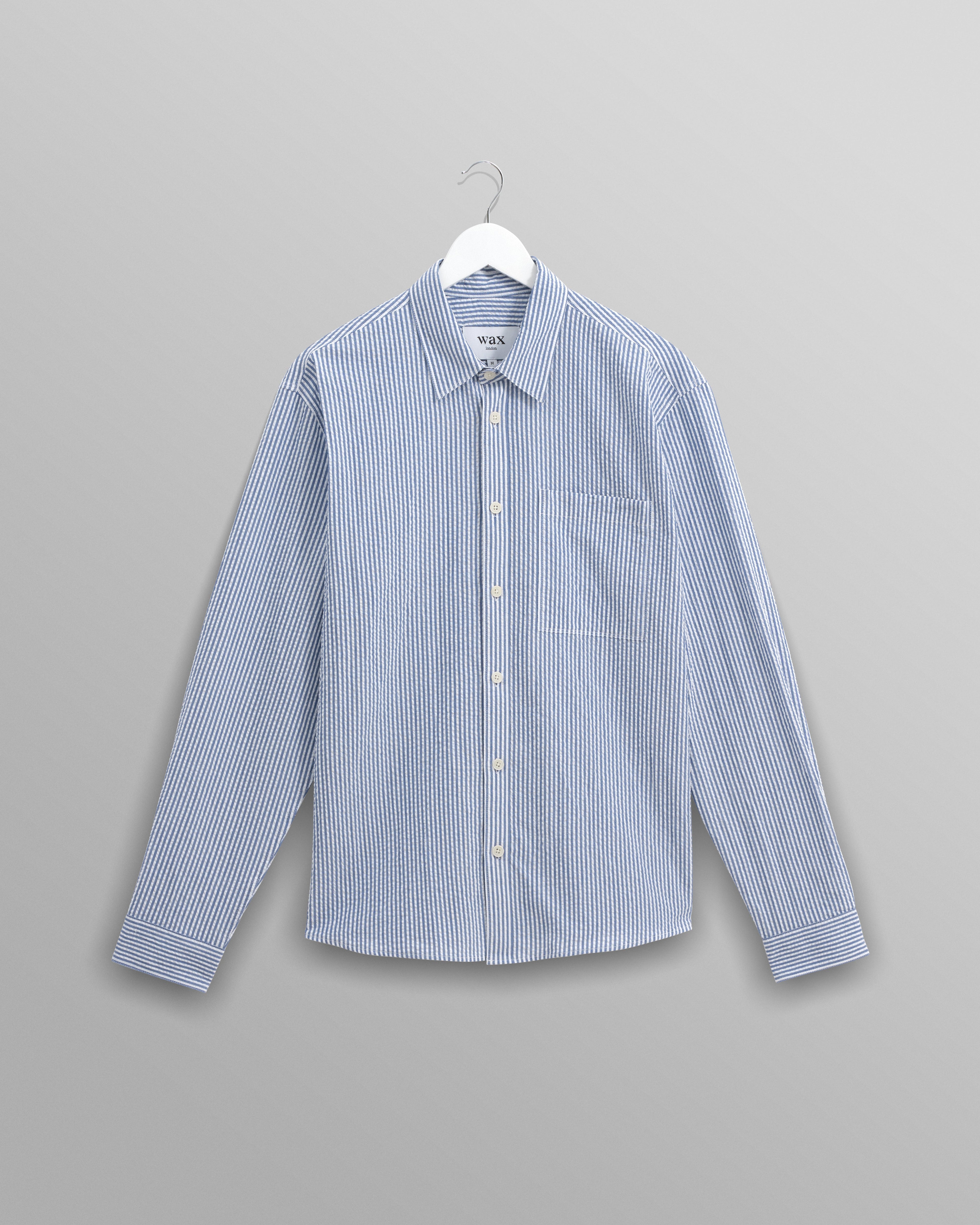 Rove - Blue Striped Cotton Seersucker Shirt