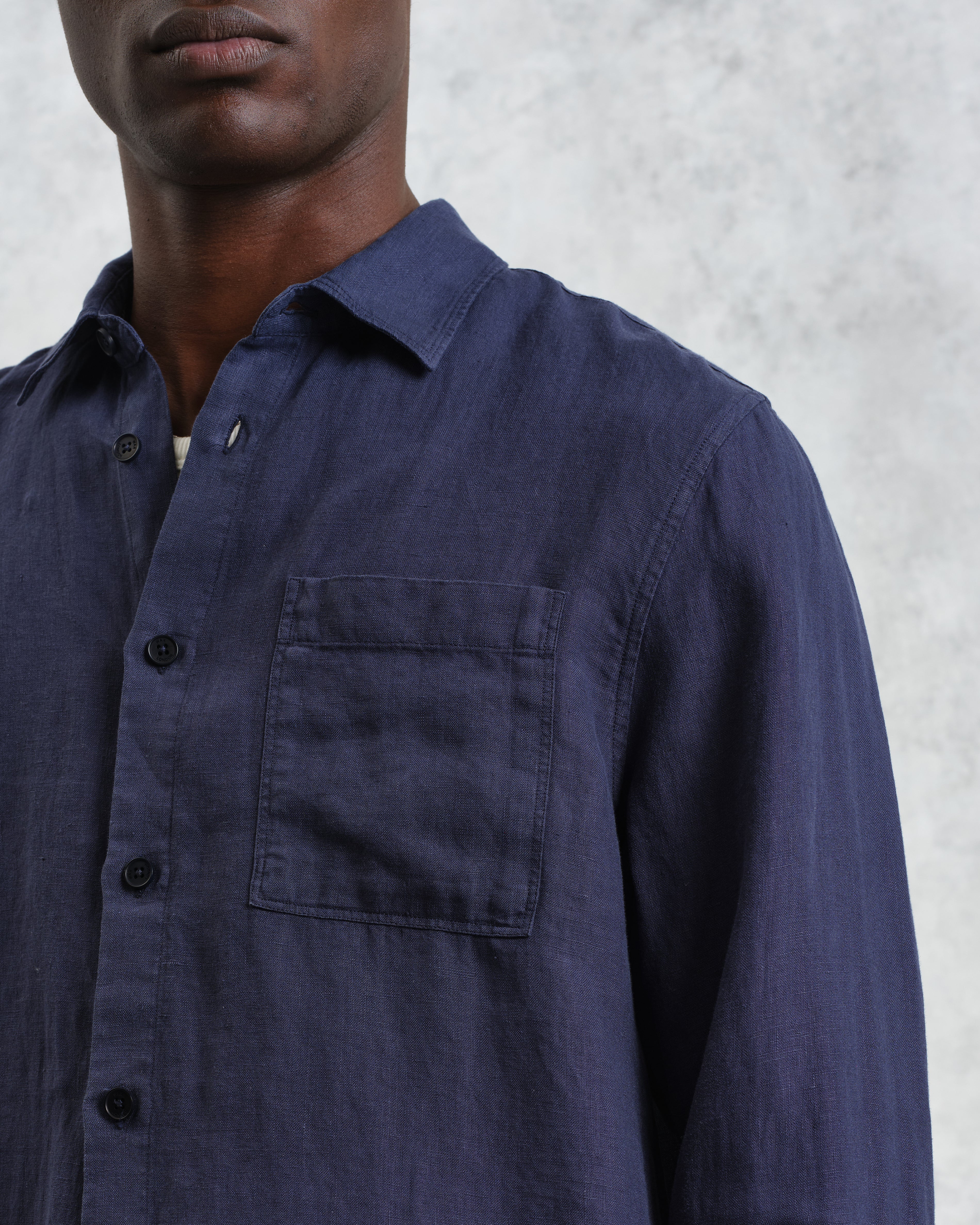 Rove - Navy Linen Shirt